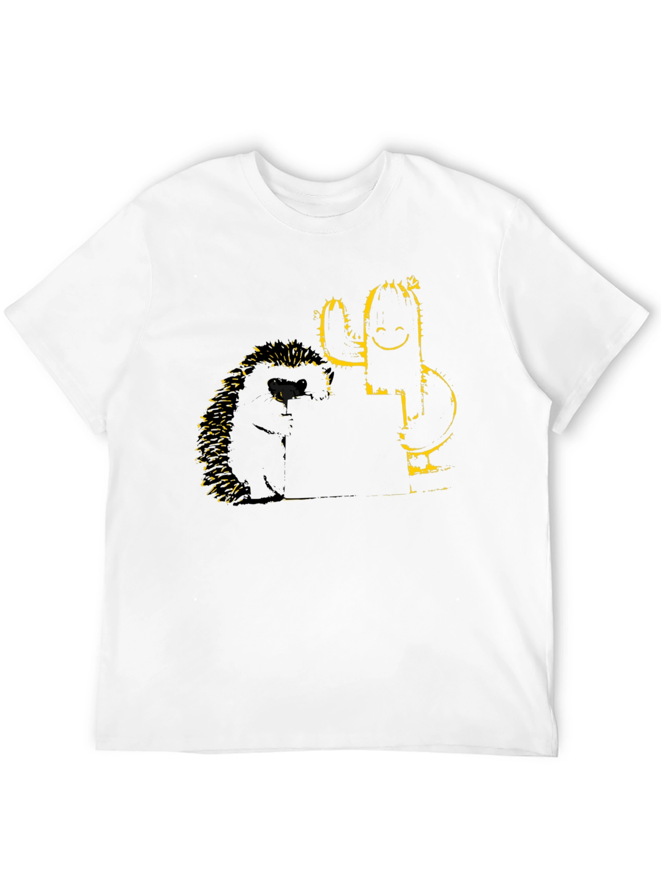 Black Hedgehog & Cactus Graphic T-Shirt - Black view 12