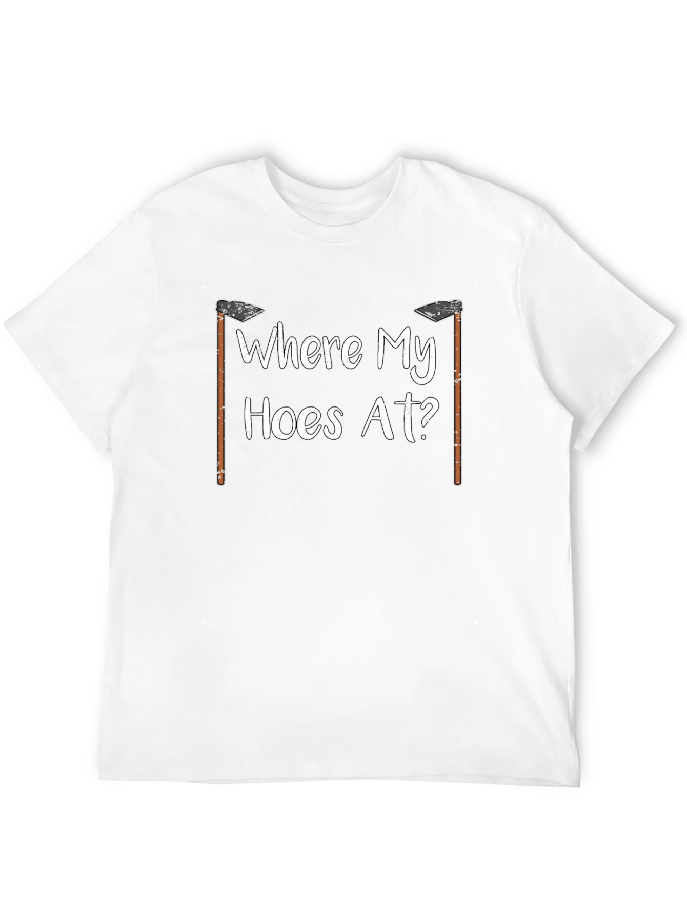 Black "Where My Hoes At?" Novelty Graphic T-Shirt view 12