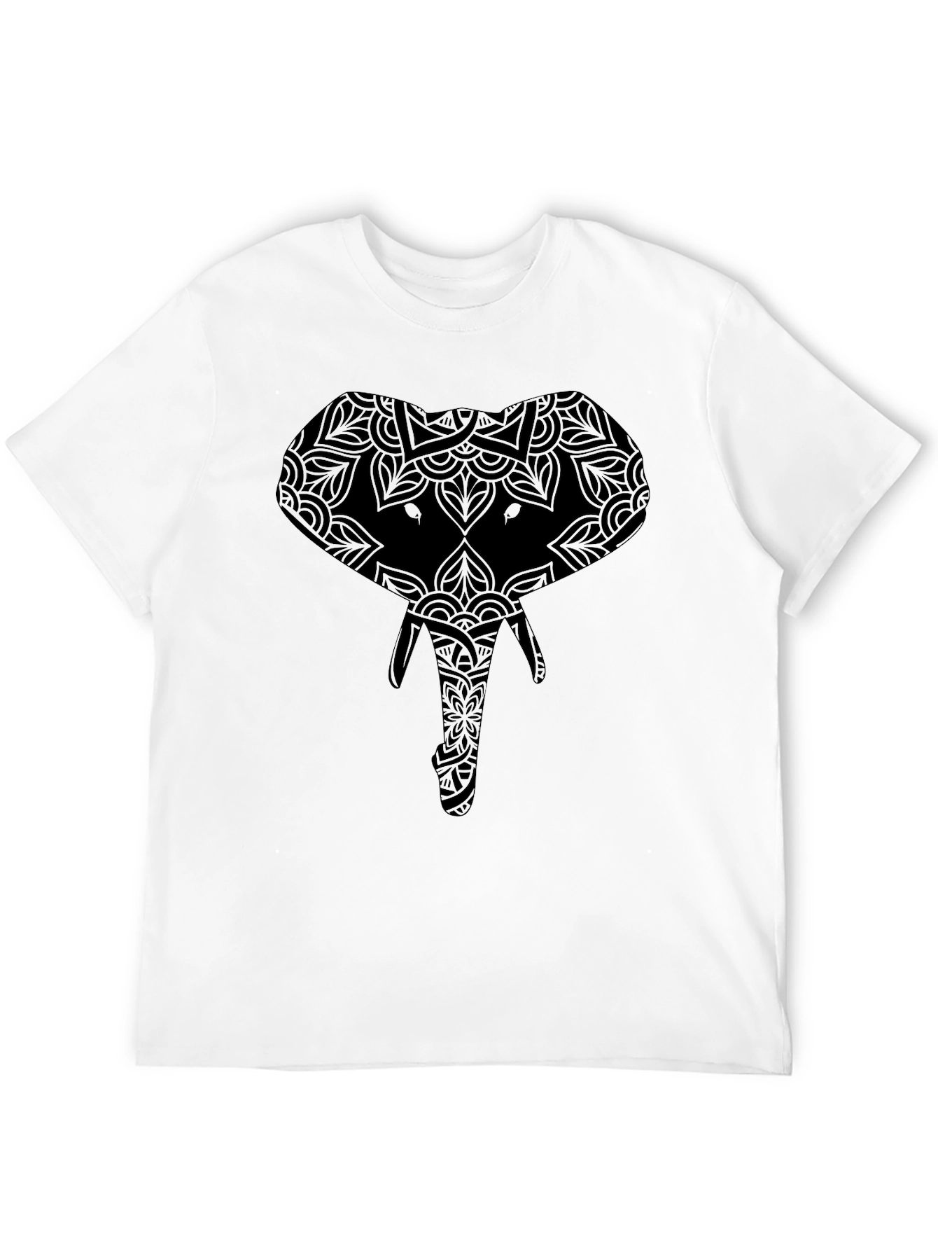 Black Elephant Mandala Graphic Tee - Black view 12