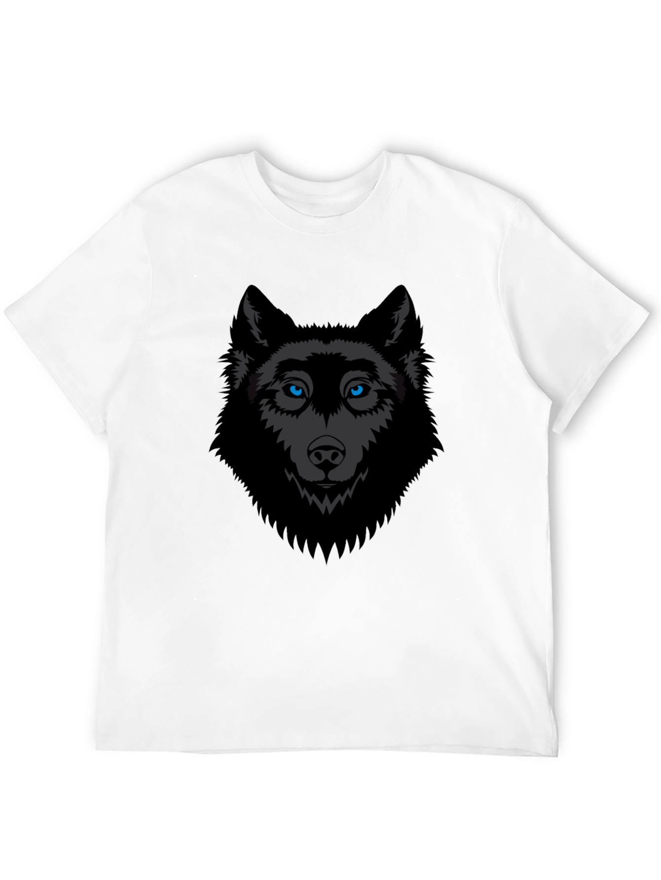Black Men's Black Wolf Graphic T-Shirt view 12