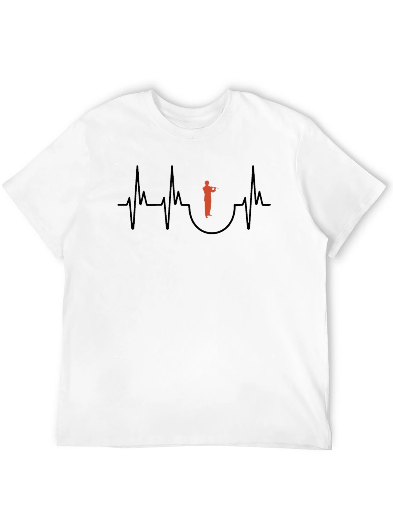 Black Heartbeat Trumpet Player Graphic Tee view 12