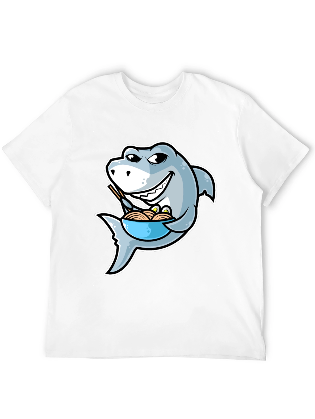 Black Shark Ramen T-Shirt - Funny Cartoon Graphic Tee view 12