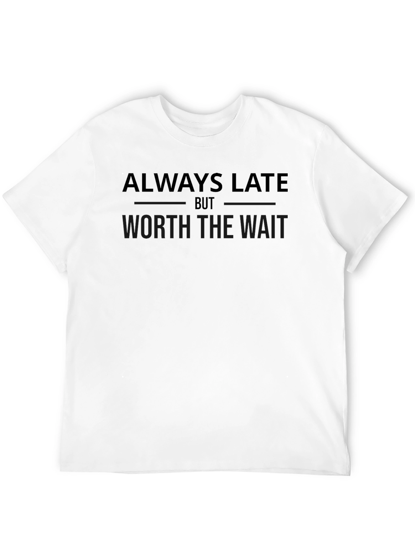 Black Always Late Graphic Tee - Soft Cotton Casual Shirt view 12
