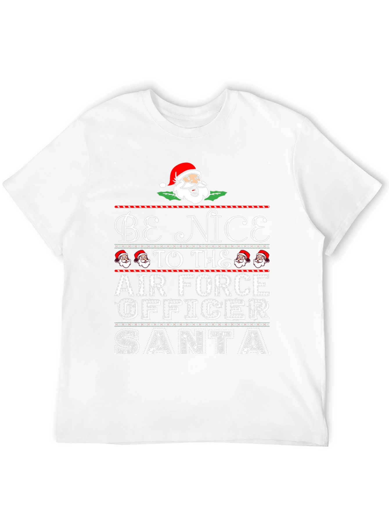 Black Be Nice to The Air Force Officer Santa Christmas T-Shirt view 12