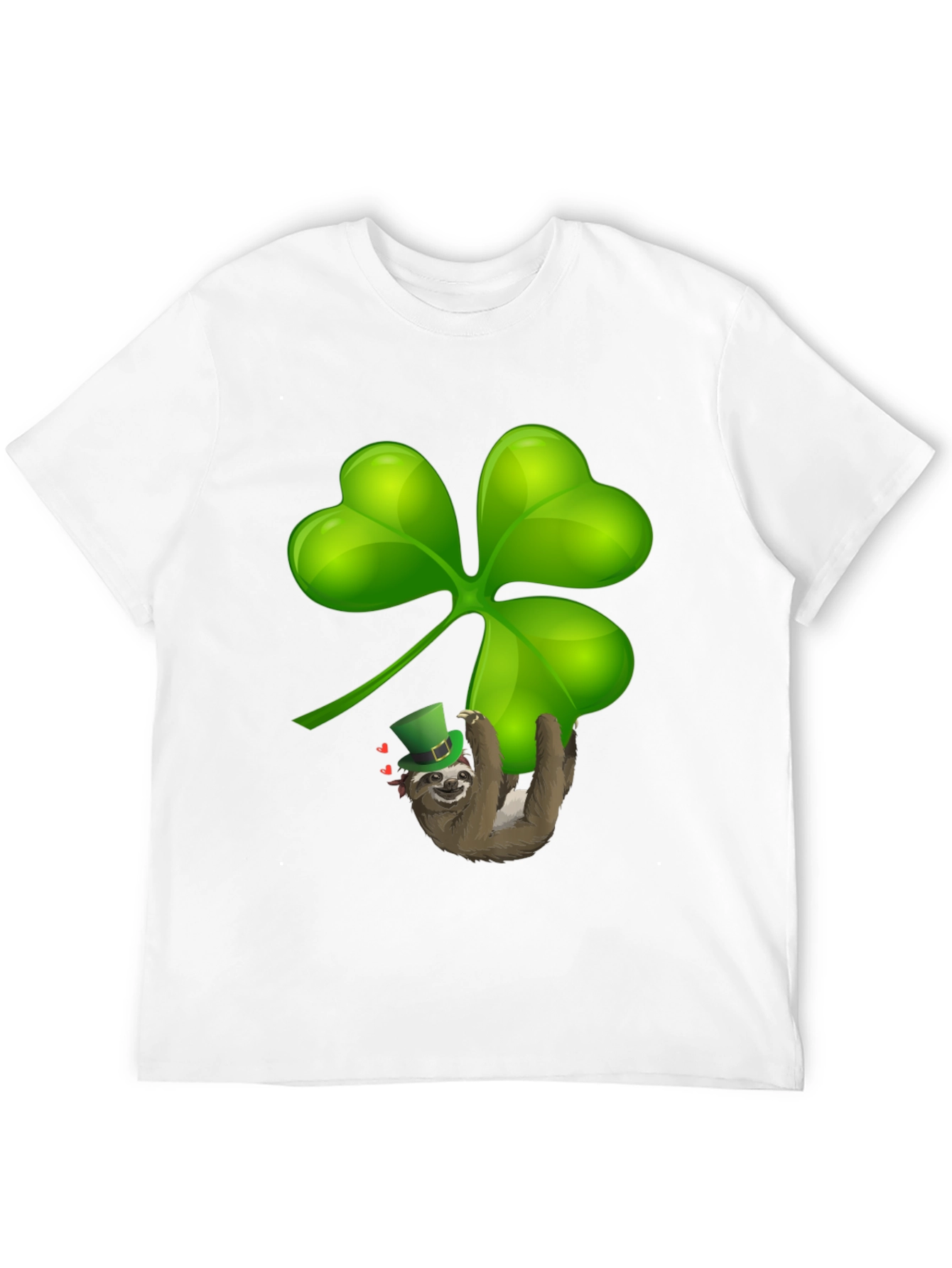 Black Sloth Shamrock T-Shirt - St. Patrick's Day Luck view 12