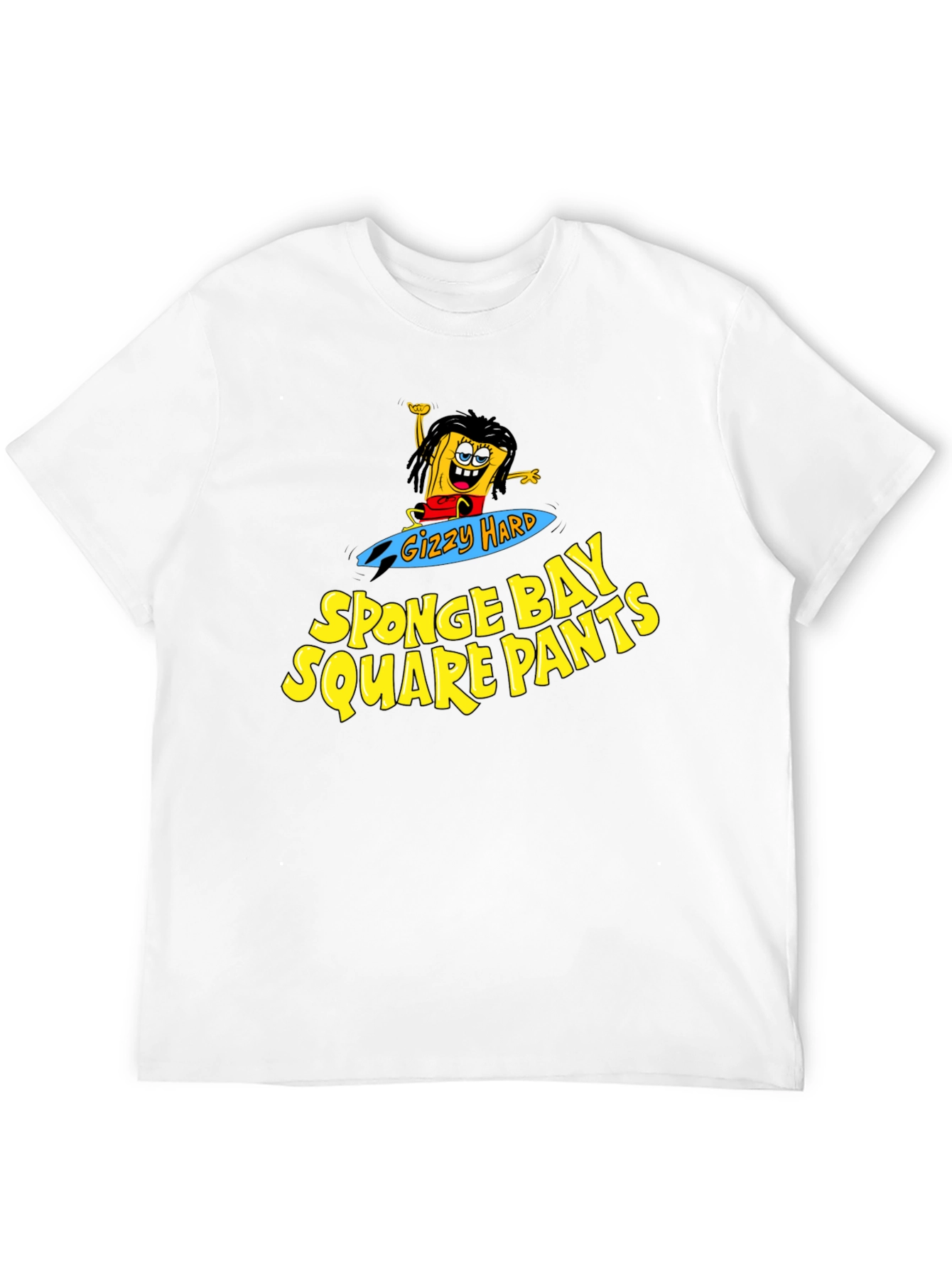 Black Sponge Bay Square Pants T-Shirt - Gizzy Hard Parody Tee view 12