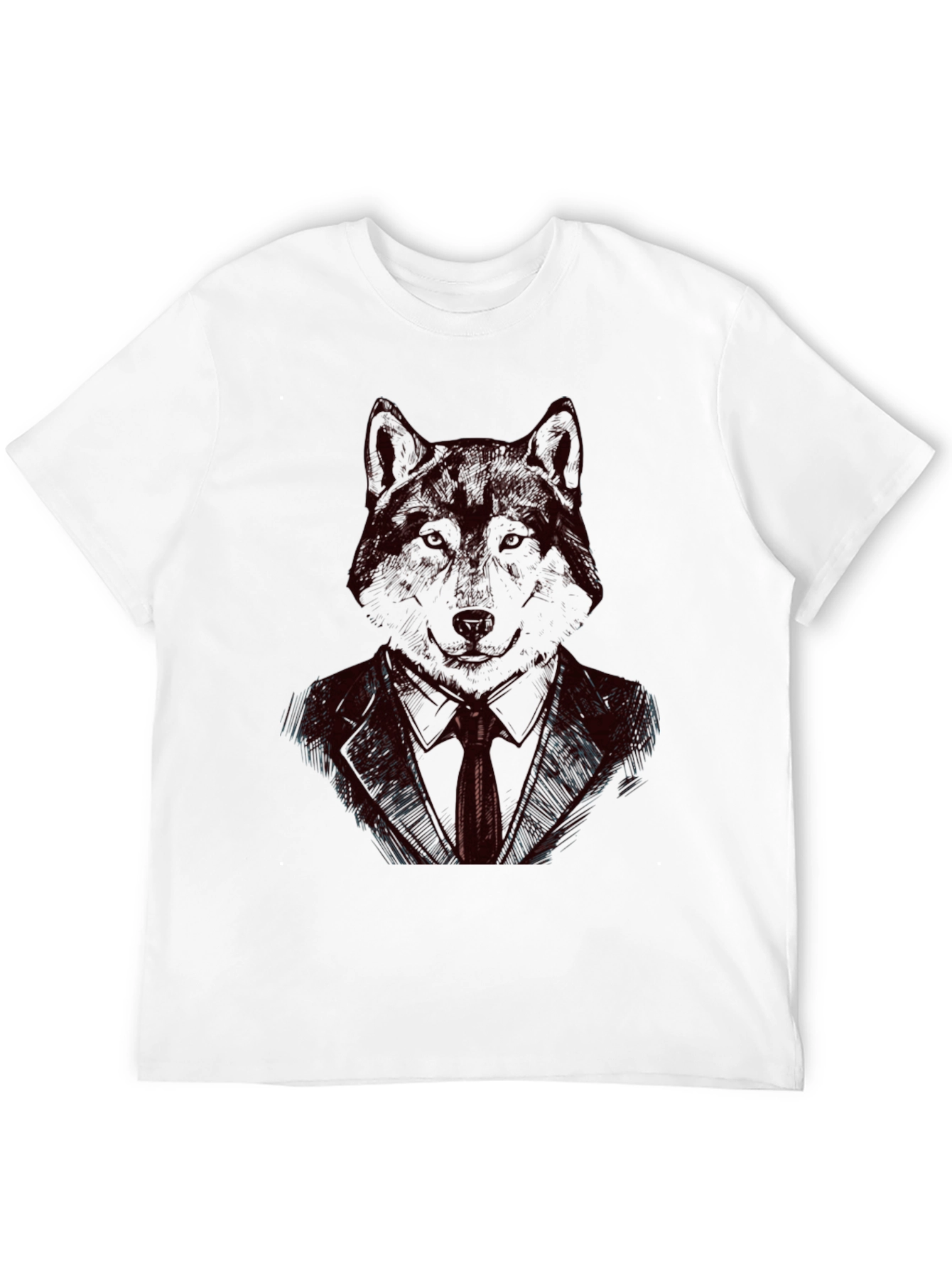 Black Wolf in Suit Black T-Shirt - Unique Graphic Tee view 12