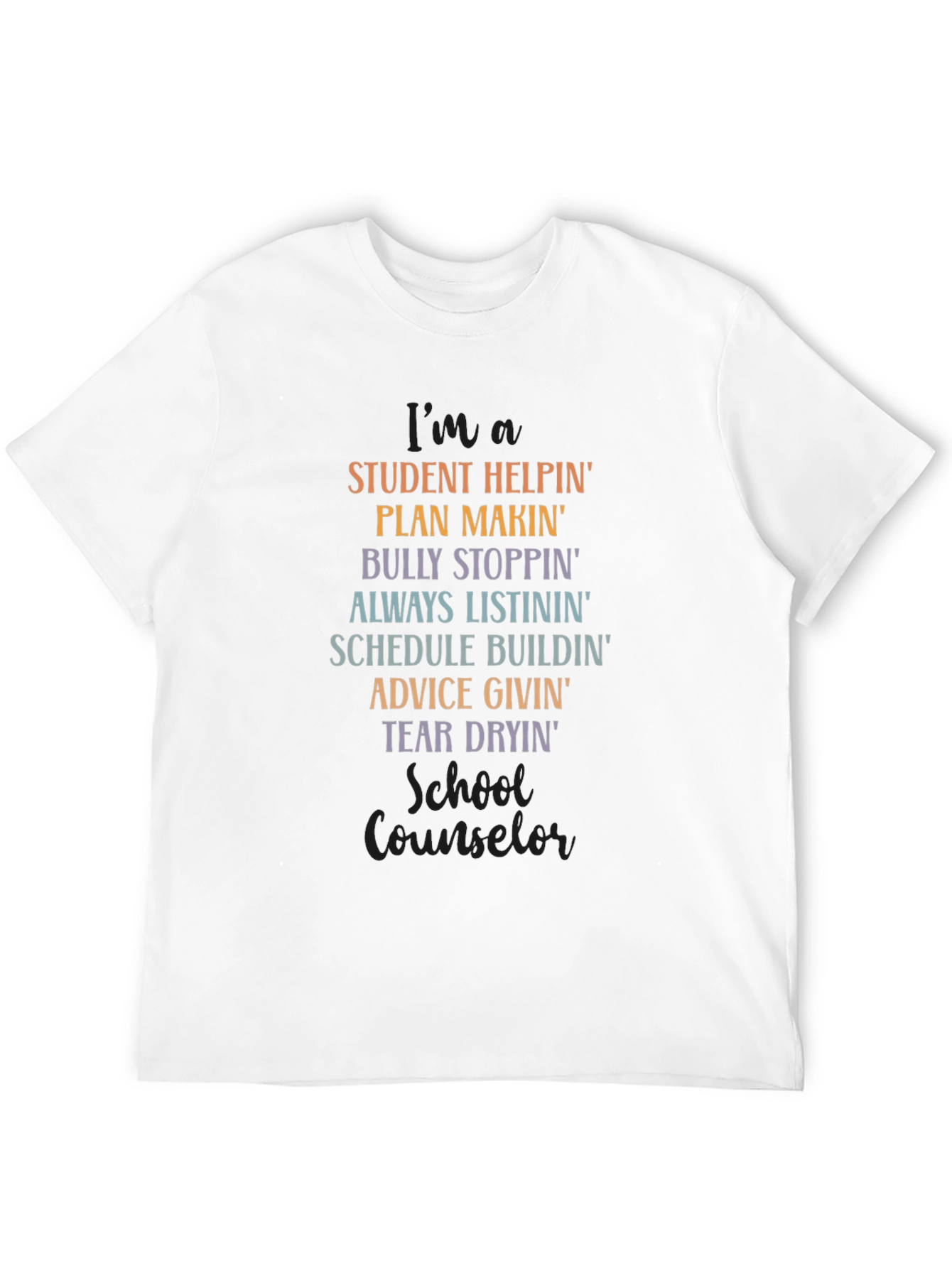 Black School Counselor Graphic T-Shirt view 12