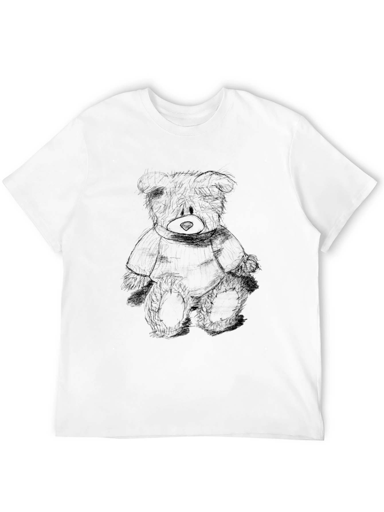 Black Black Teddy Bear Sketch Tee view 12