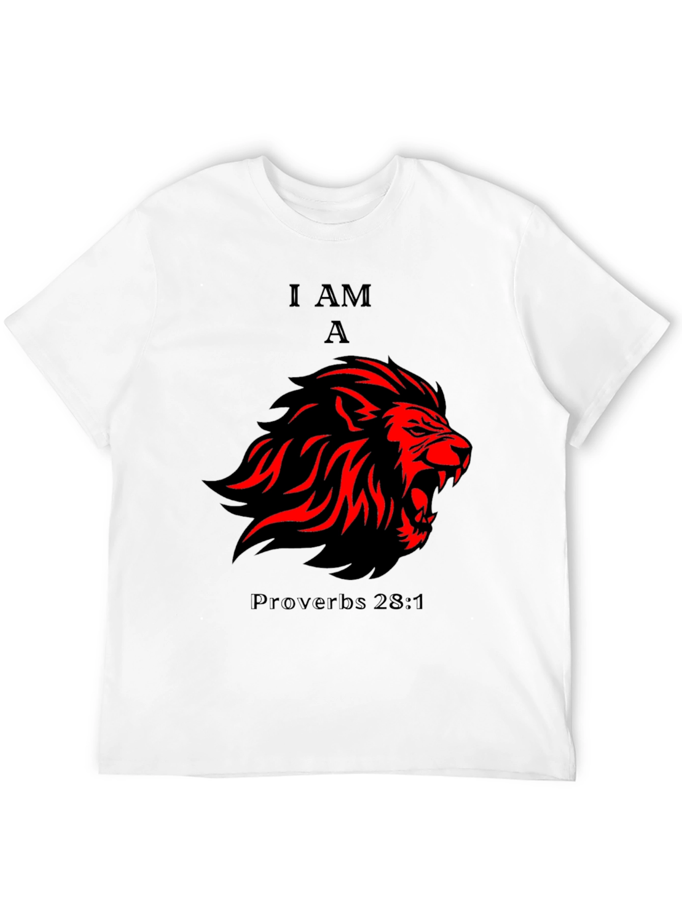 I AM A Lion - Proverbs 28:1 T-Shirt - Black - 12