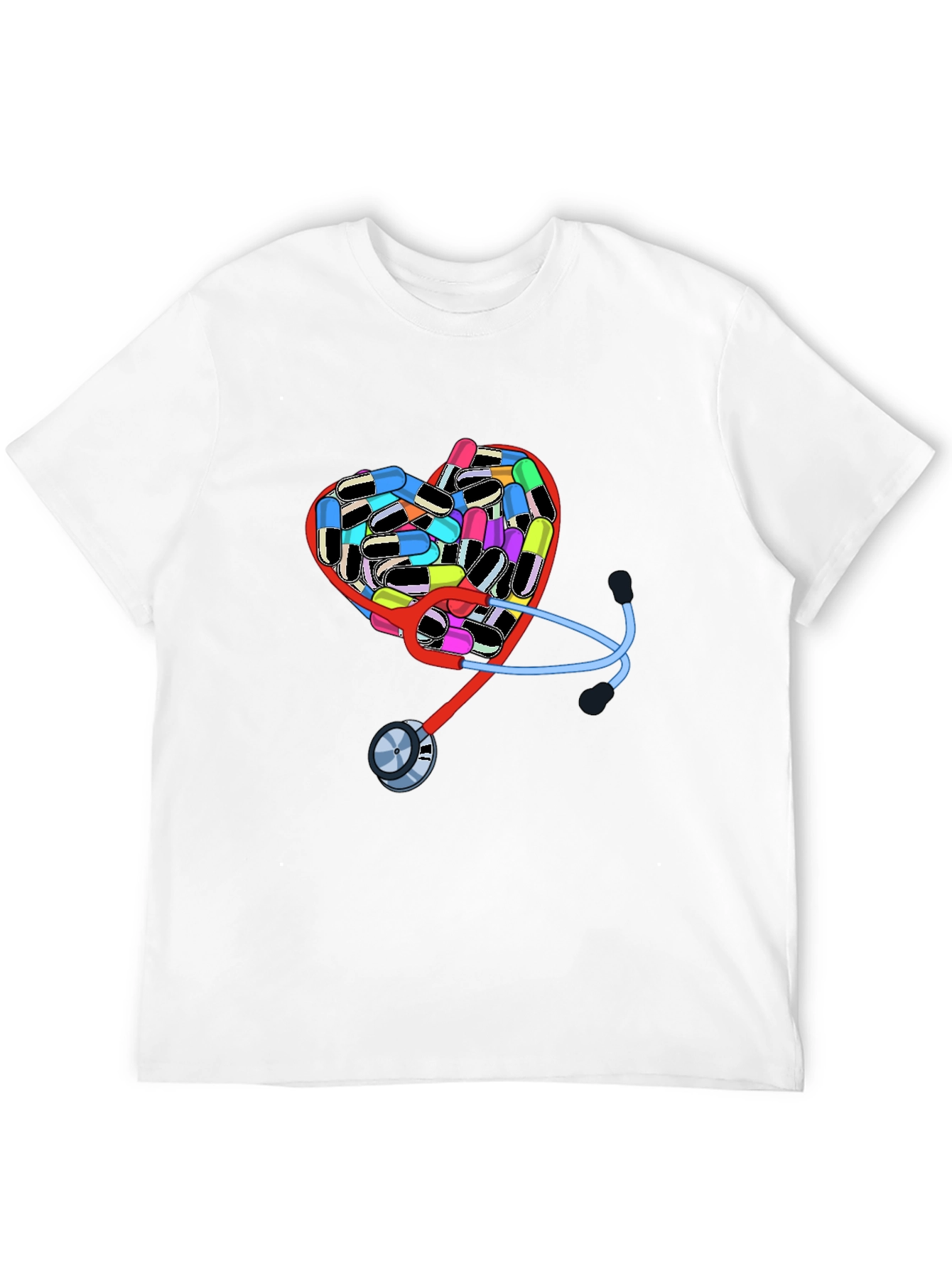 Black Heart Pills & Stethoscope Graphic T-Shirt view 12