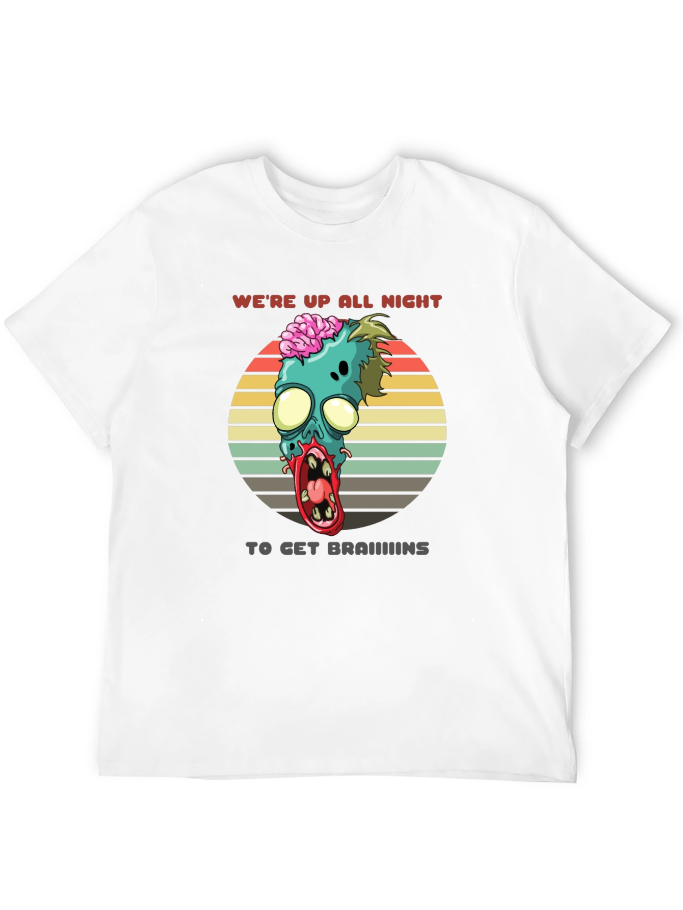 Black Zombie Brains T-Shirt - We're Up All Night view 12