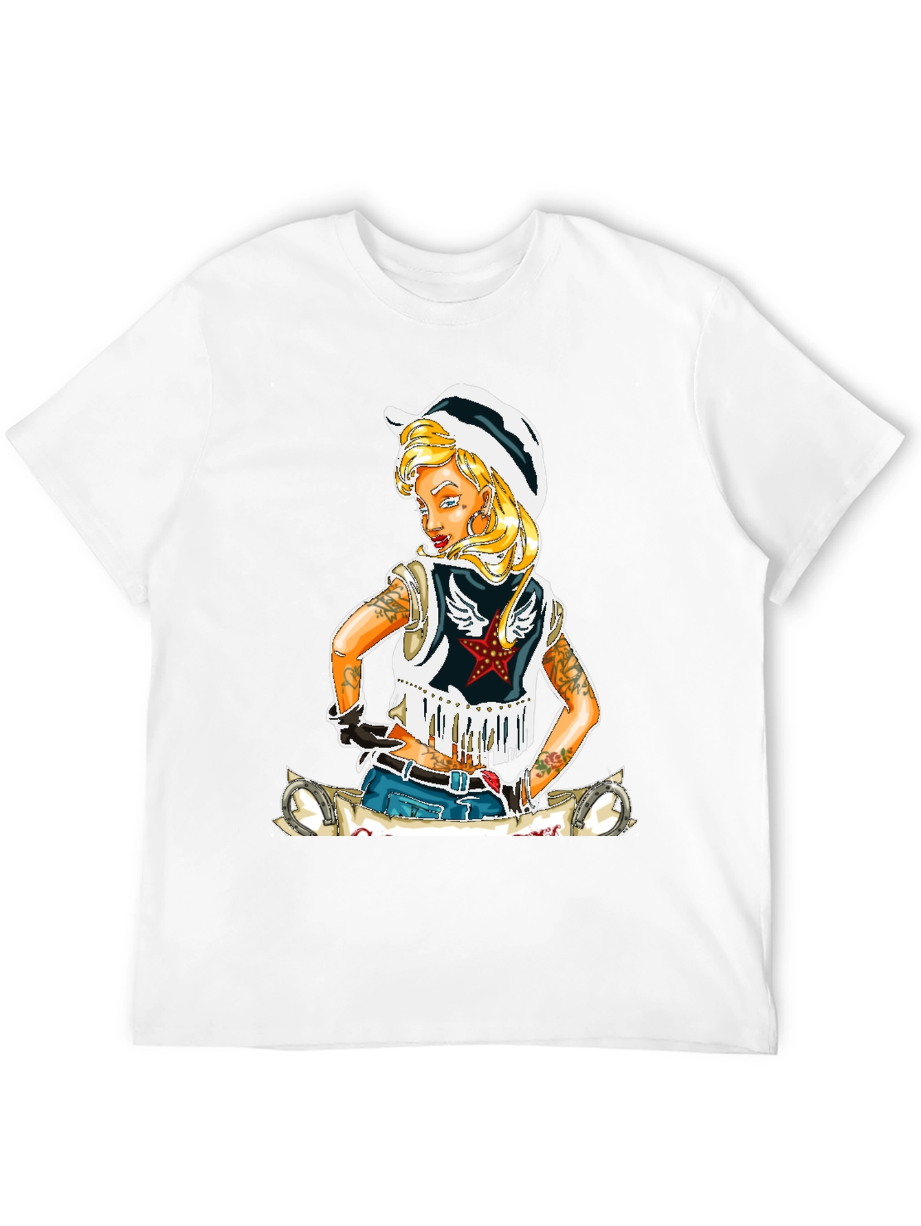 Black Cowgirl Graphic T-Shirt - Unique Design view 12