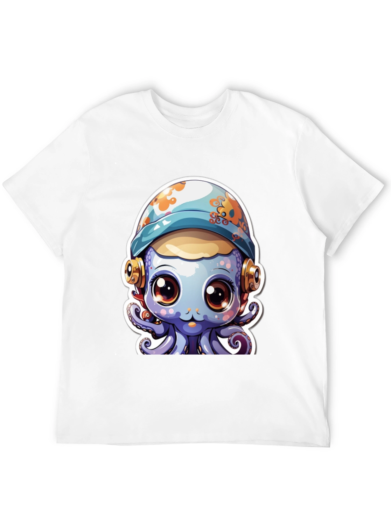 Black Cute Octopus Tee - Unique Graphic T-Shirt view 12