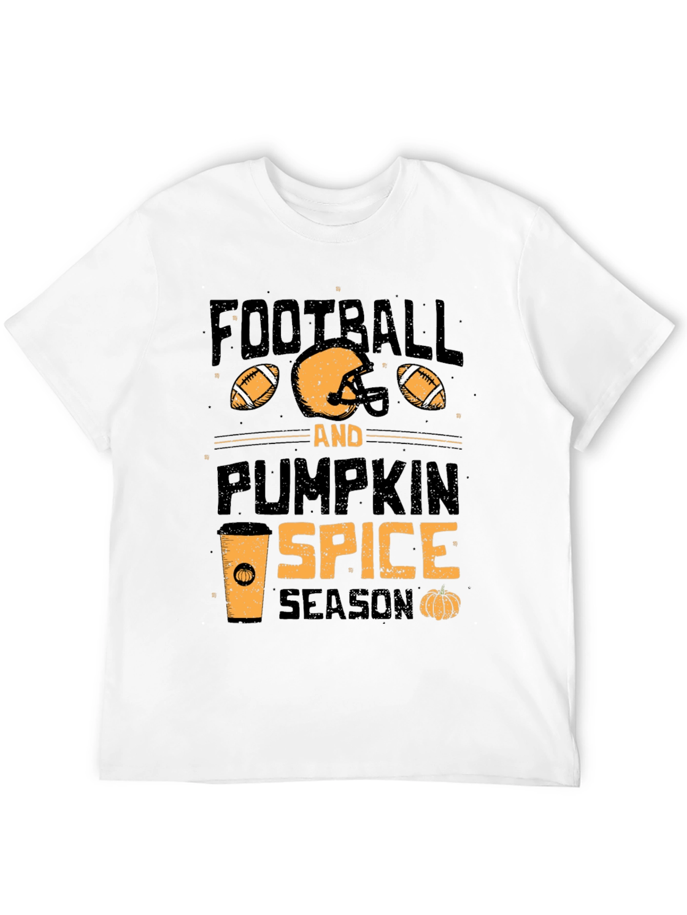 Black Football & Pumpkin Spice Season T-Shirt view 12