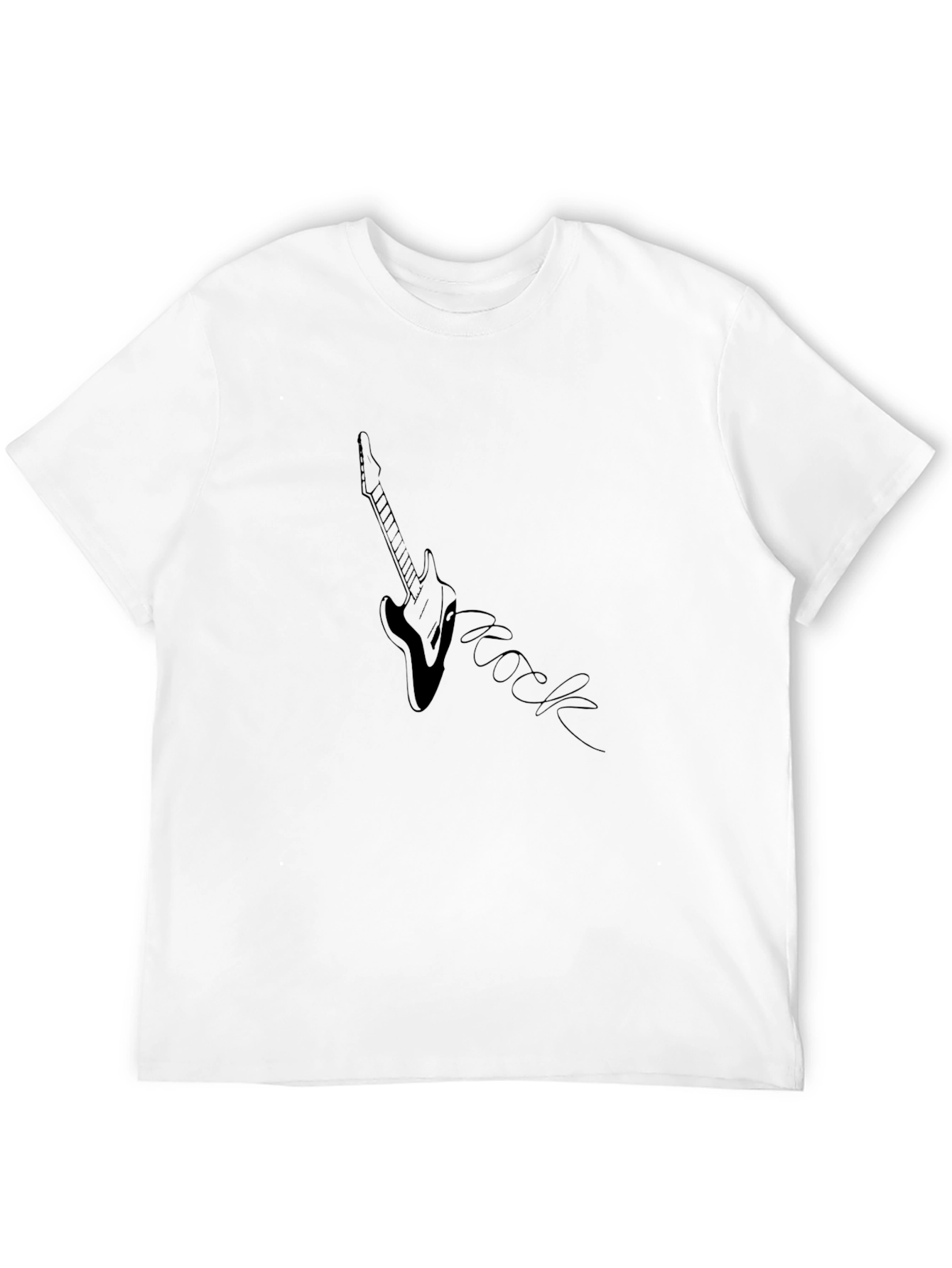 Black Rock Guitar Graphic Tee - Black Unisex T-Shirt view 12