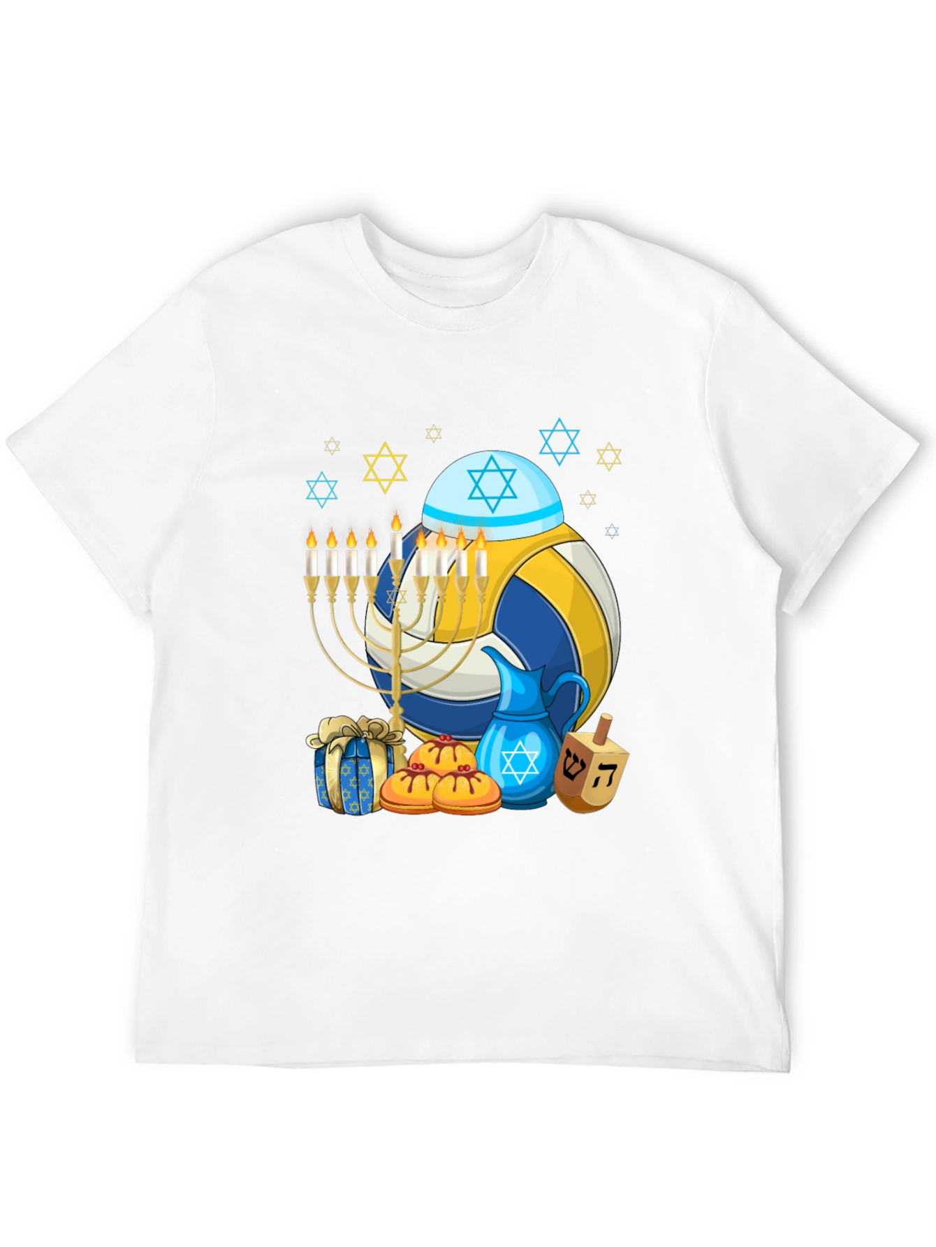 Black Hanukkah Volleyball T-Shirt view 12