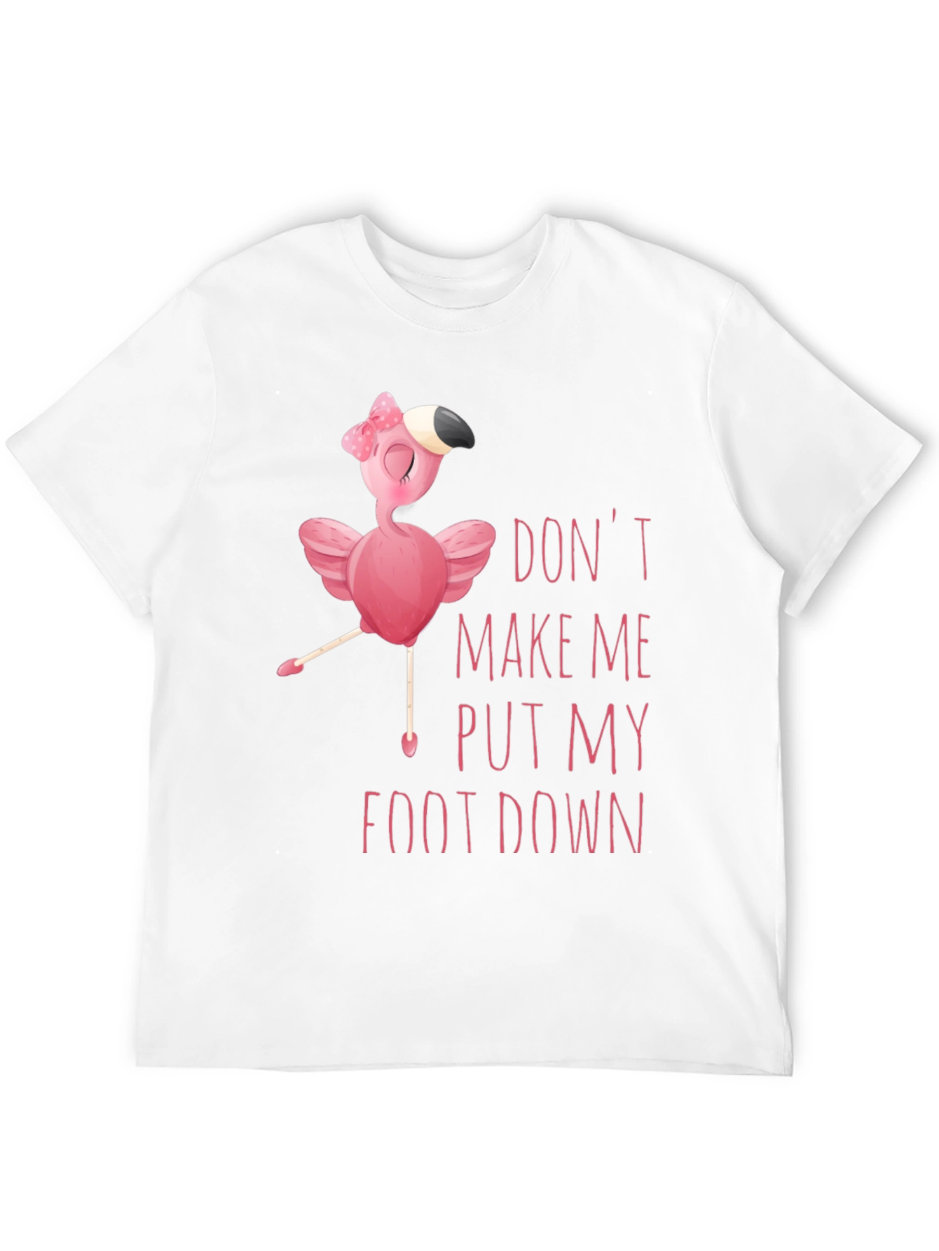 Funny Flamingo T-Shirt - Don't Make Me Put My Foot Down - 12