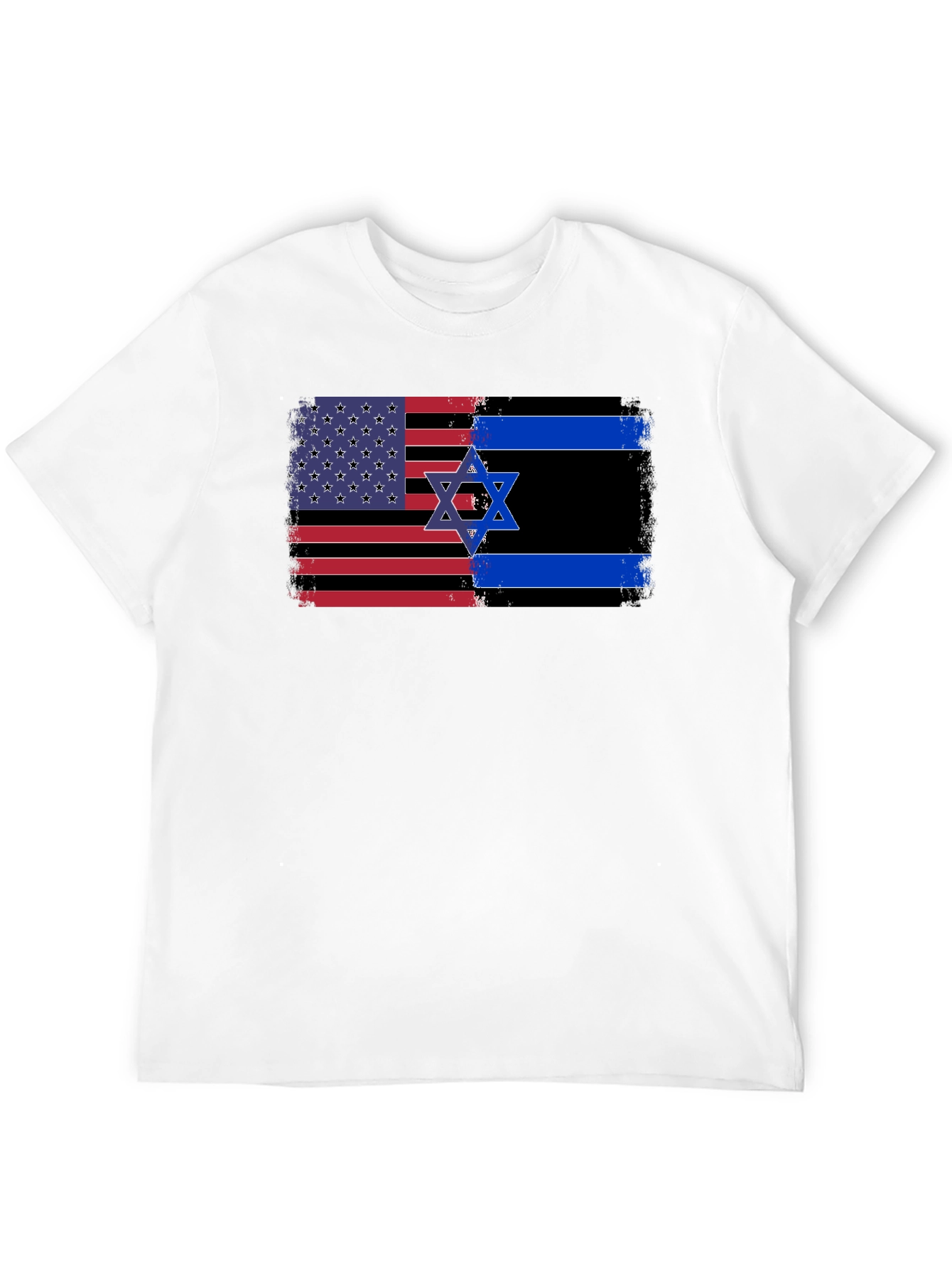 Black USA Israel Flag Graphic Tee view 12