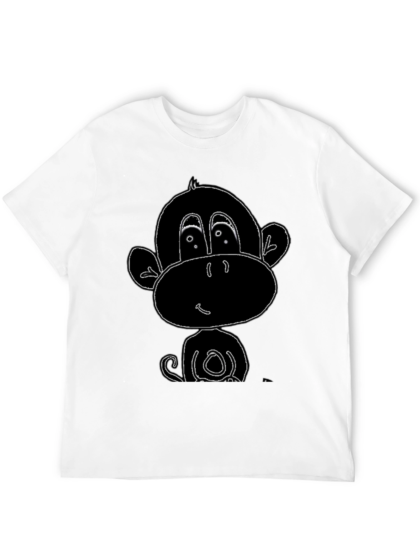 Black Cartoon Monkey Graphic Tee - Black view 12