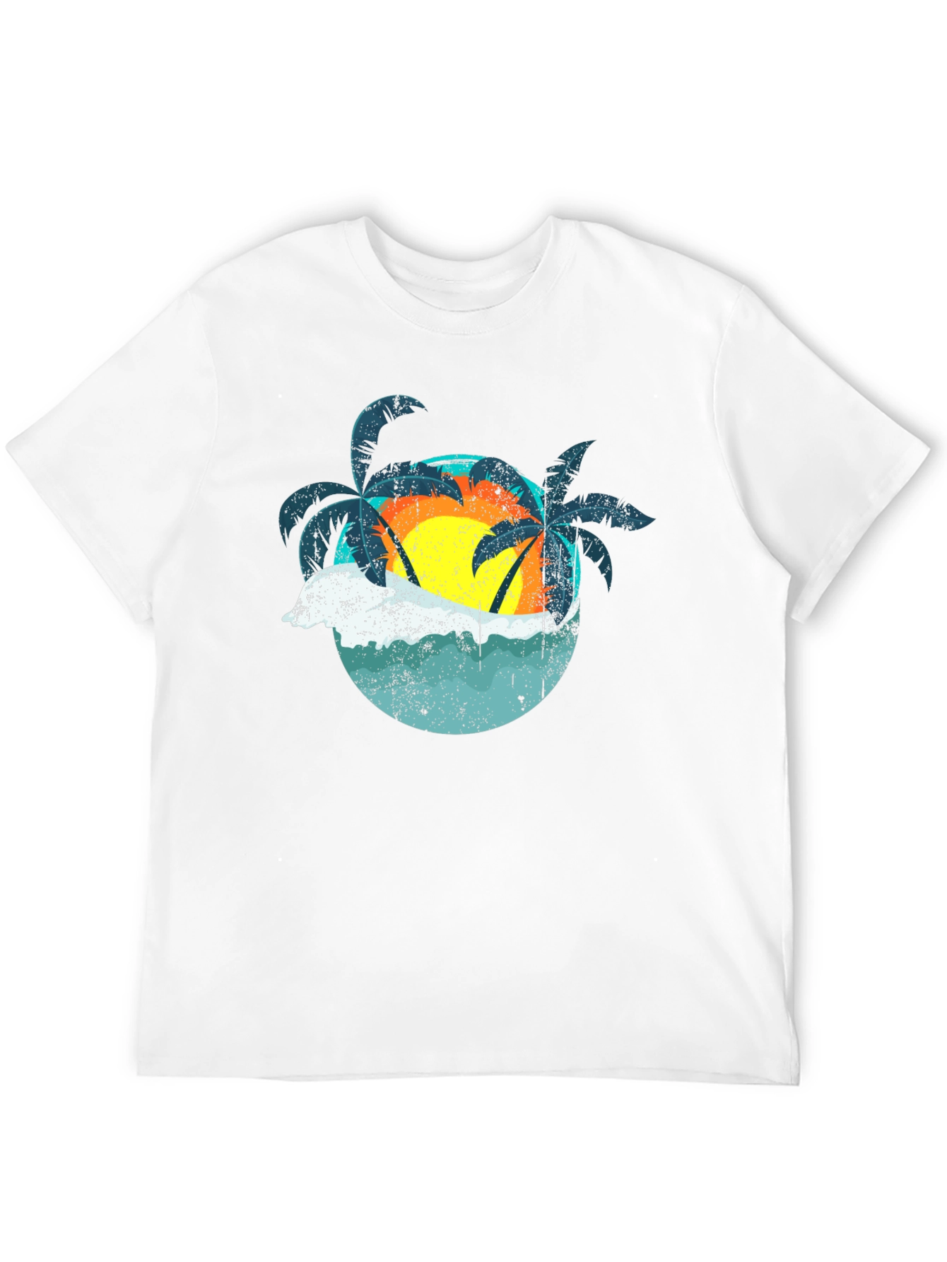 Black Retro Sunset Palms T-Shirt - Black view 12