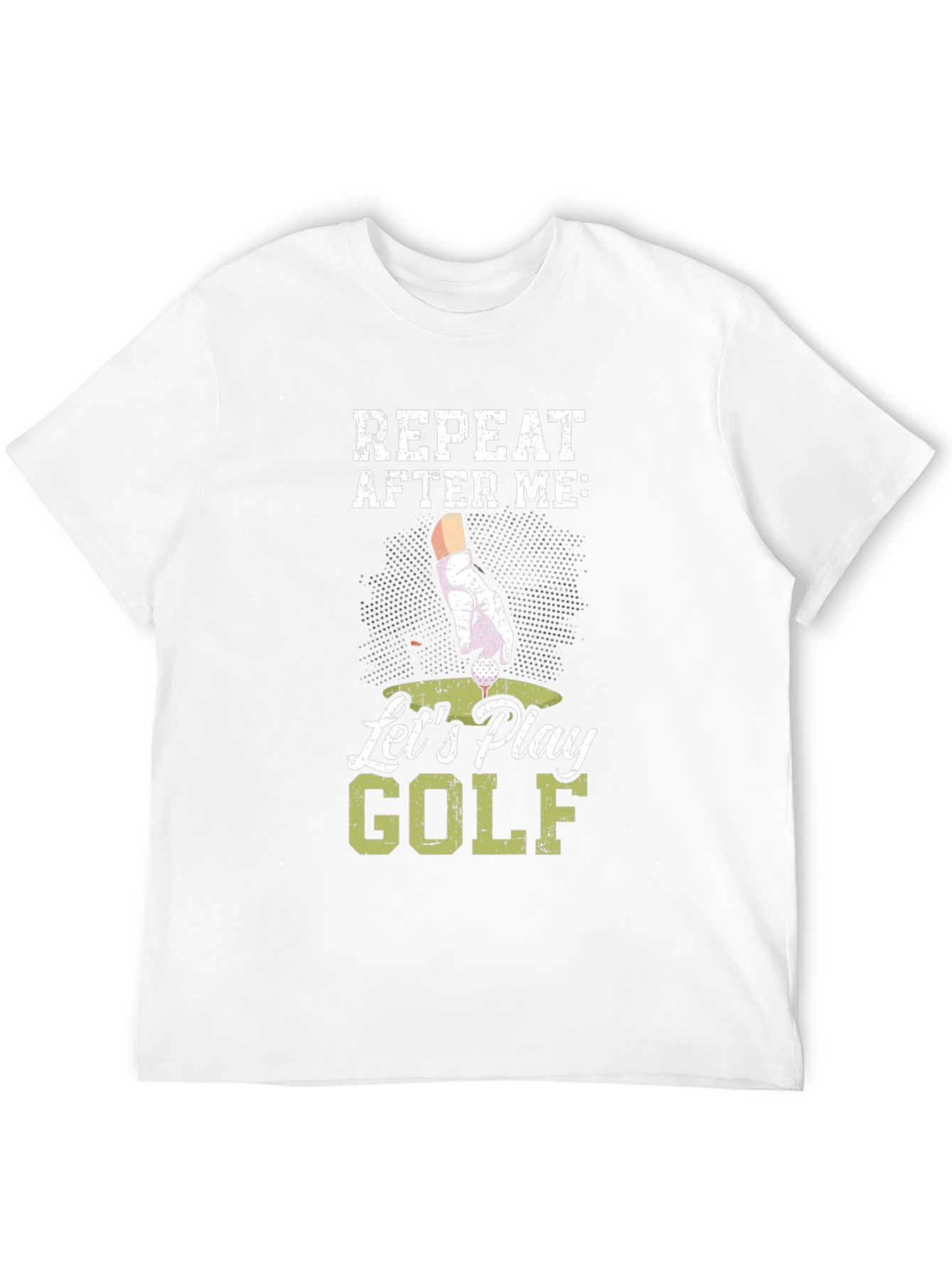 Black Funny Golf T-Shirt - Repeat After Me view 12