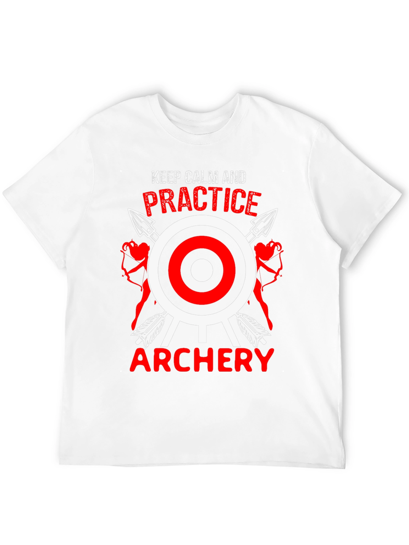 Black Keep Calm Practice Archery Black T-Shirt view 12