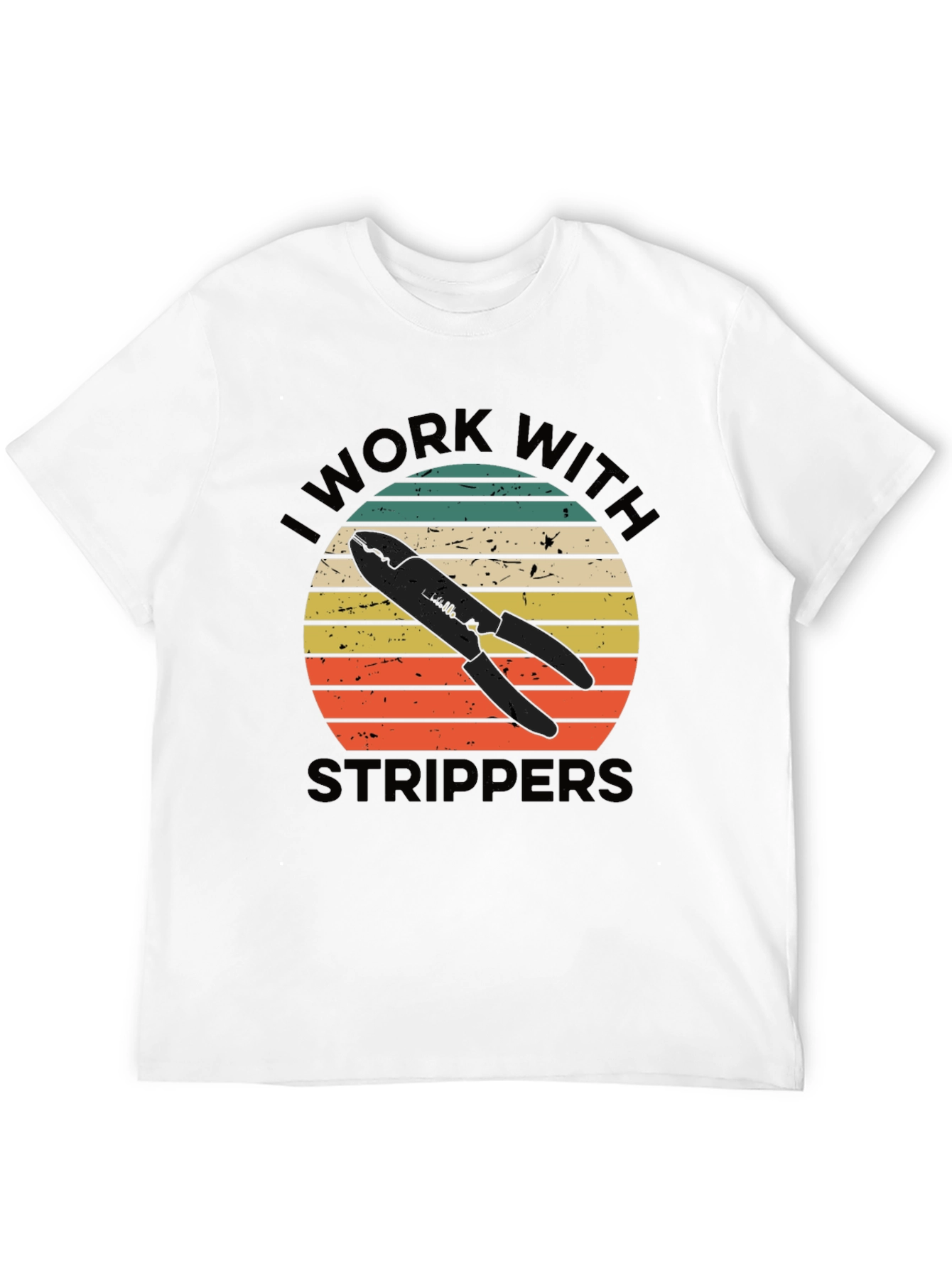 Black I Work With Strippers Funny Electrician T-Shirt view 12