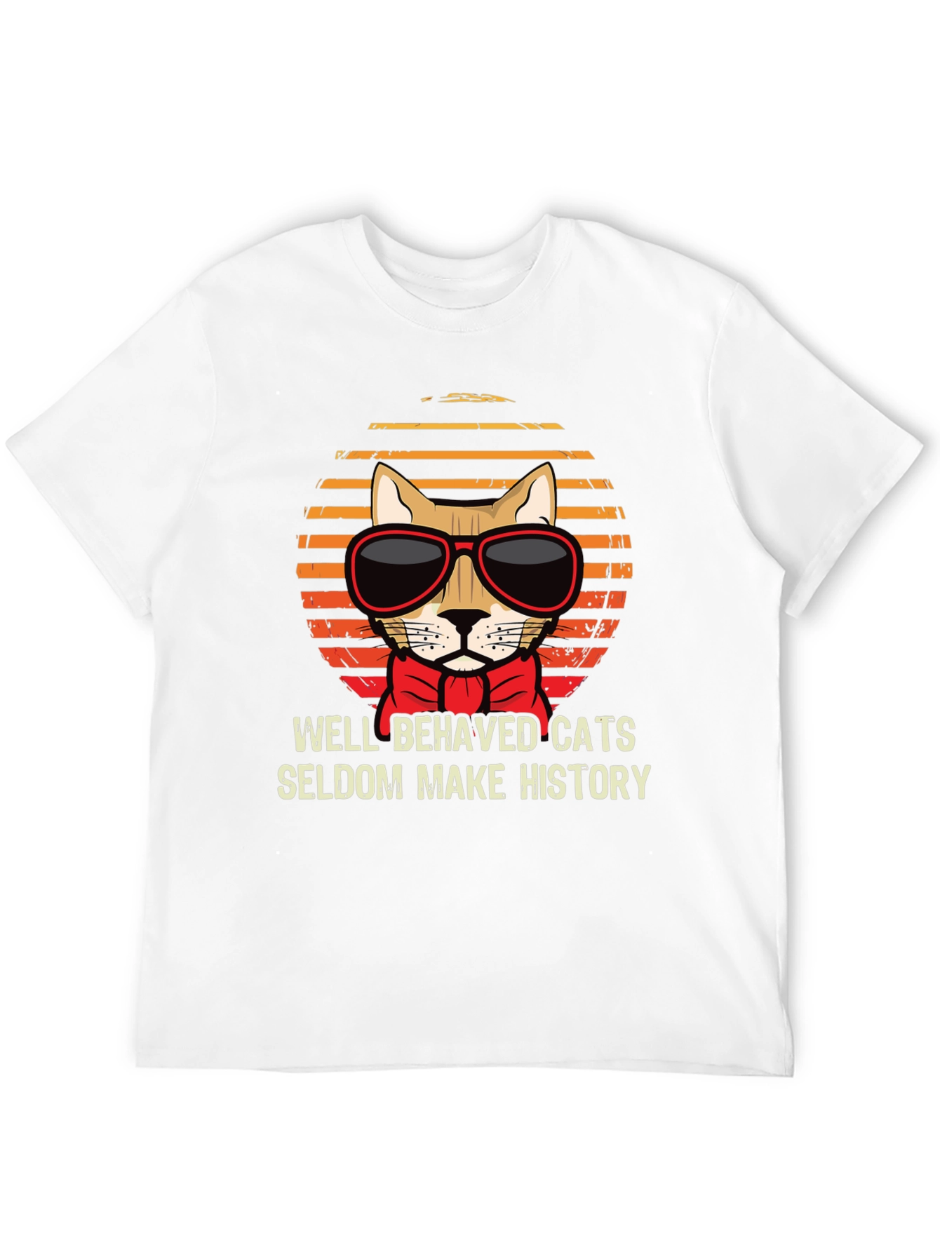 Black Cool Cat T-Shirt - Well Behaved Cats view 12