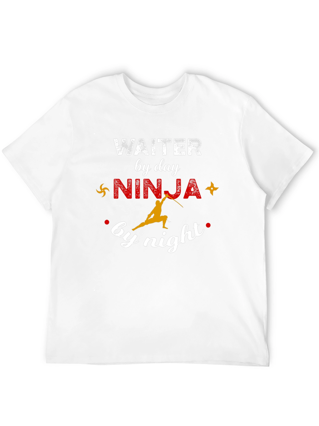 Black Waiter by Day Ninja by Night Graphic Tee view 12