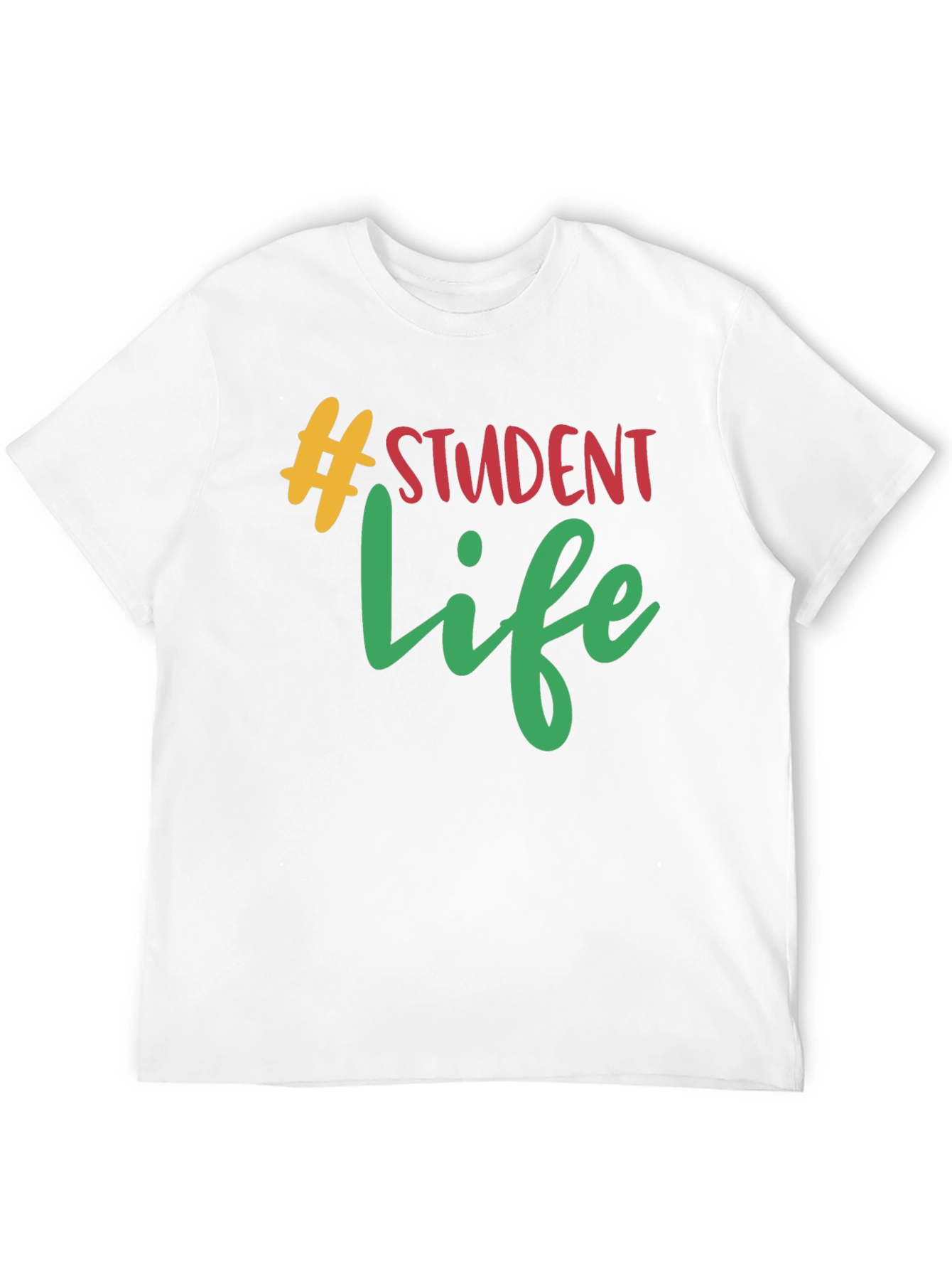 Black Student Life Graphic Tee - Black Cotton T-Shirt view 12