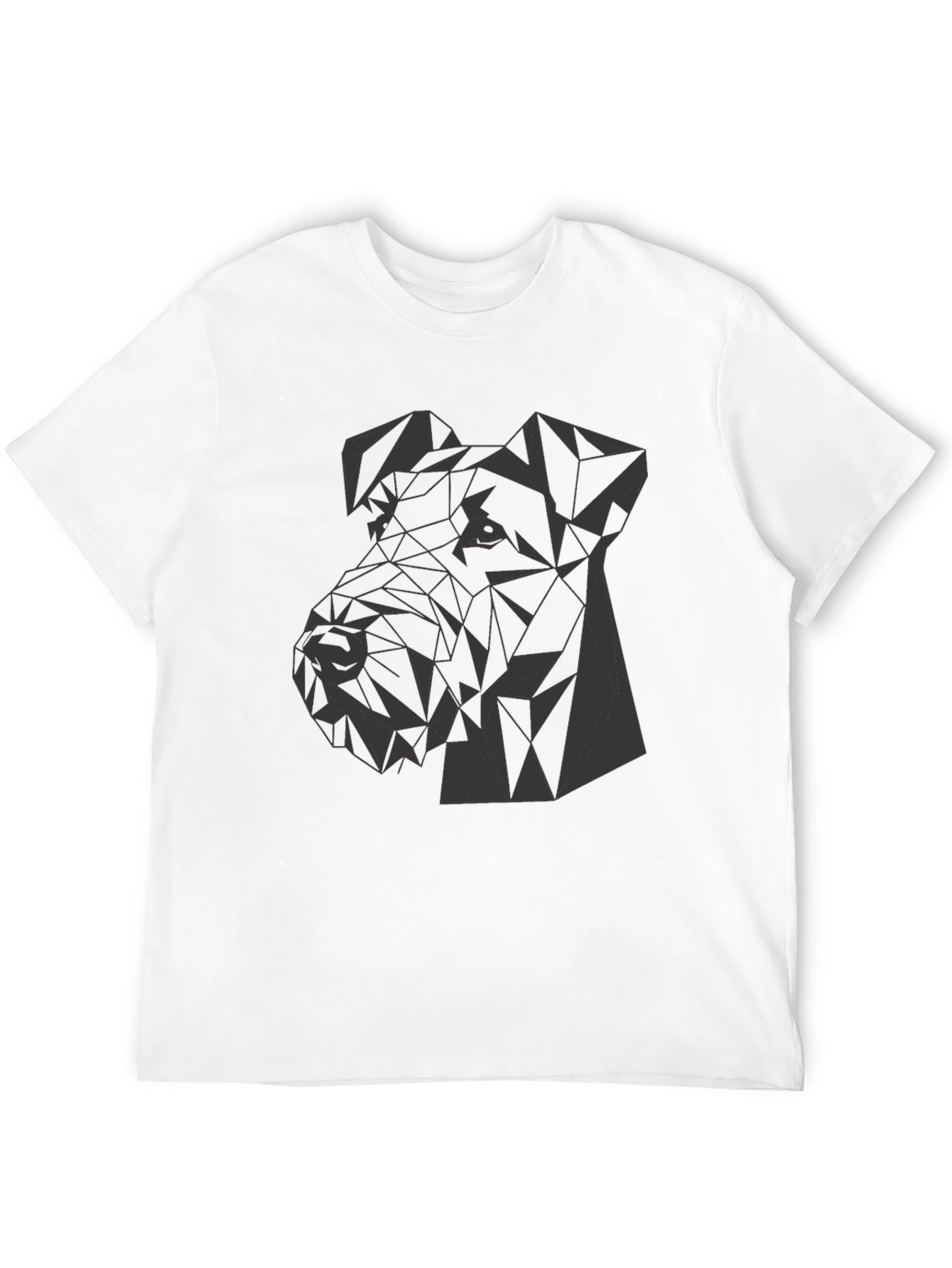 Black Geometric Dog Graphic Tee - Modern Style view 12
