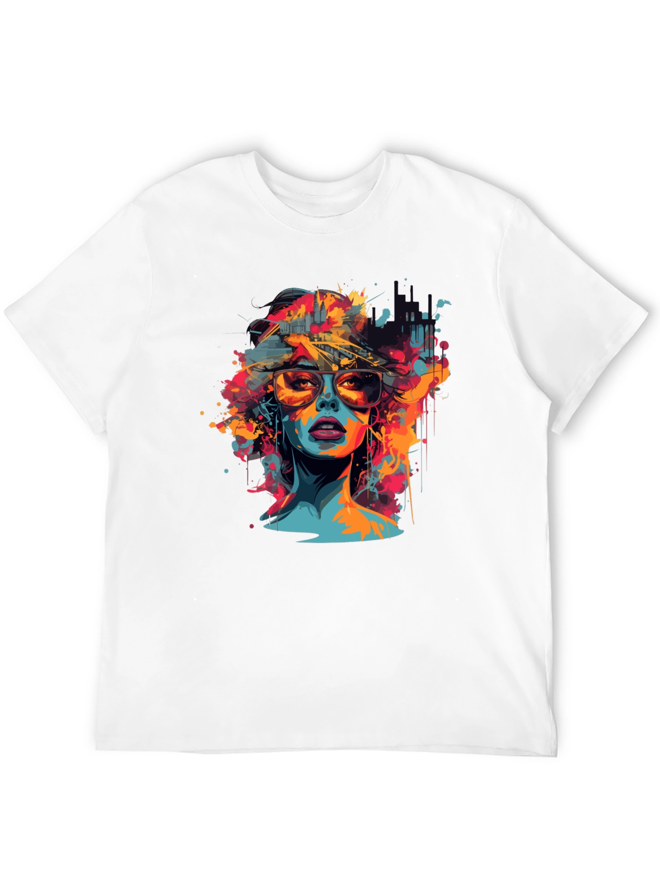 Black Vibrant Woman Graphic Tee - Unisex Black T-Shirt view 12