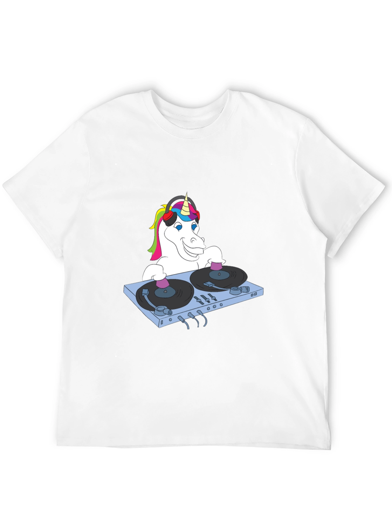 Black DJ Unicorn Graphic T-Shirt - Funky Music Lover Tee view 12