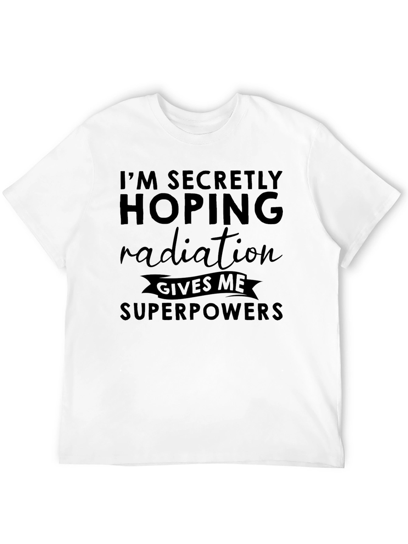 Black Radiation Superpowers Funny Graphic Tee view 12