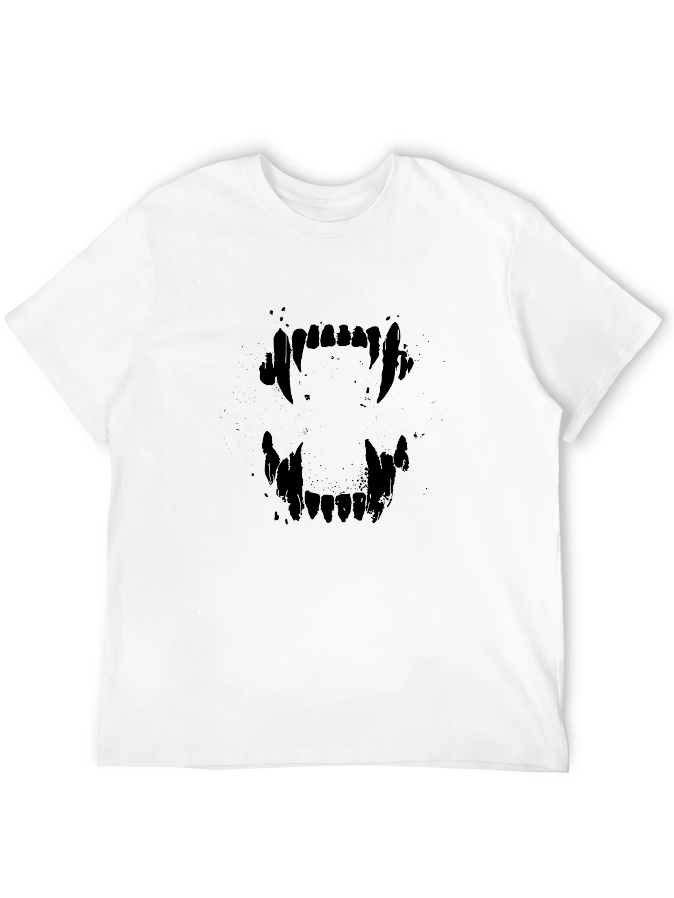 Black Vampire Fang Graphic T-Shirt - Black view 12