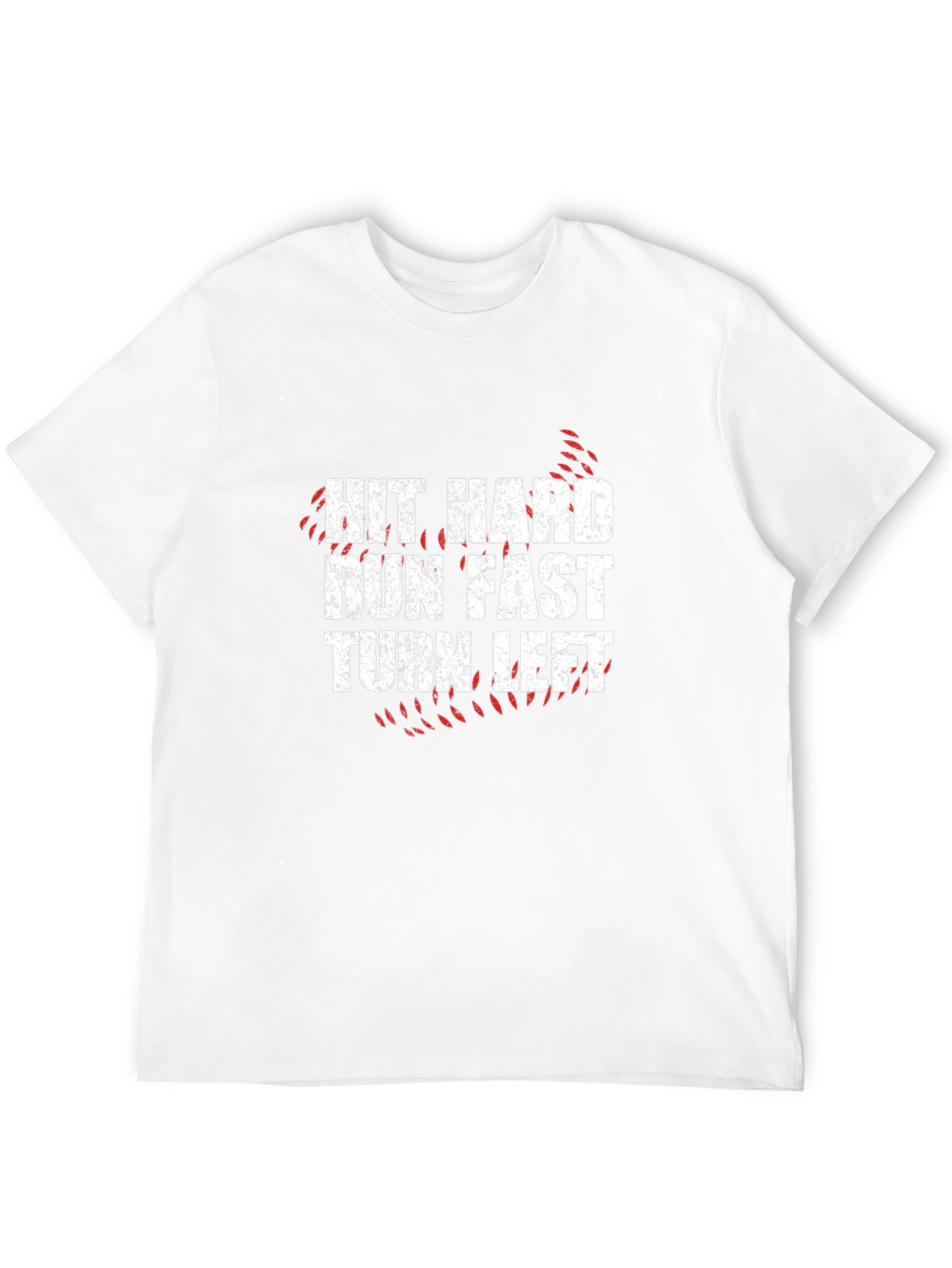 Black Hit Hard Run Fast Turn Left Graphic Tee view 12