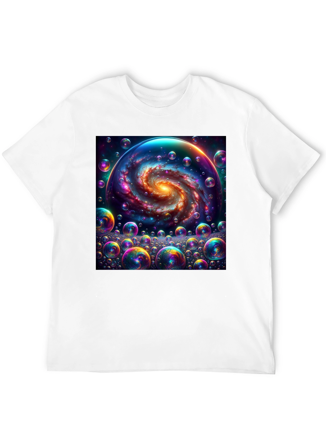 Black Galaxy Bubbles Graphic Tee - Cosmic Style view 12