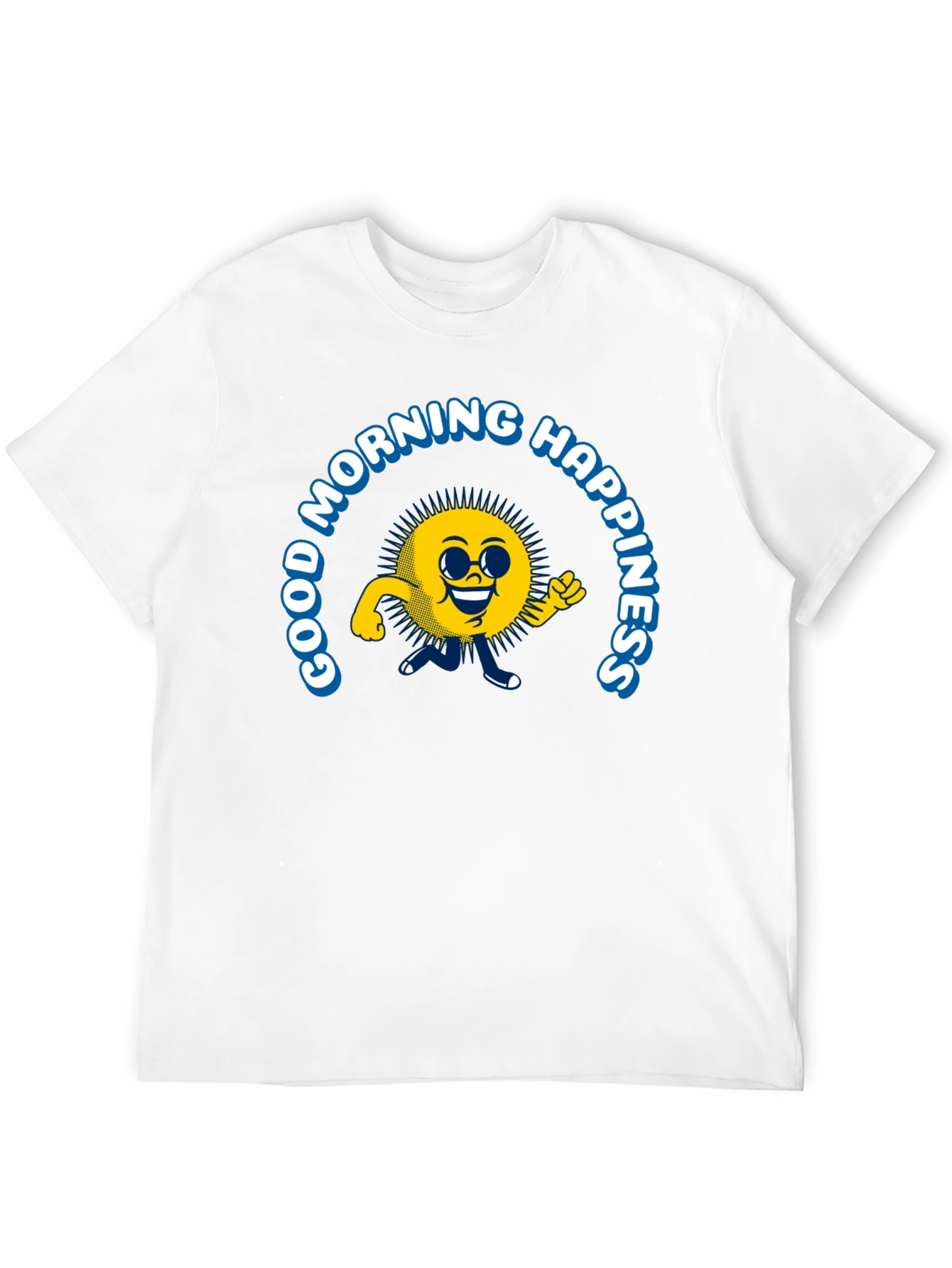 Black Good Morning Happiness T-Shirt - Black view 12