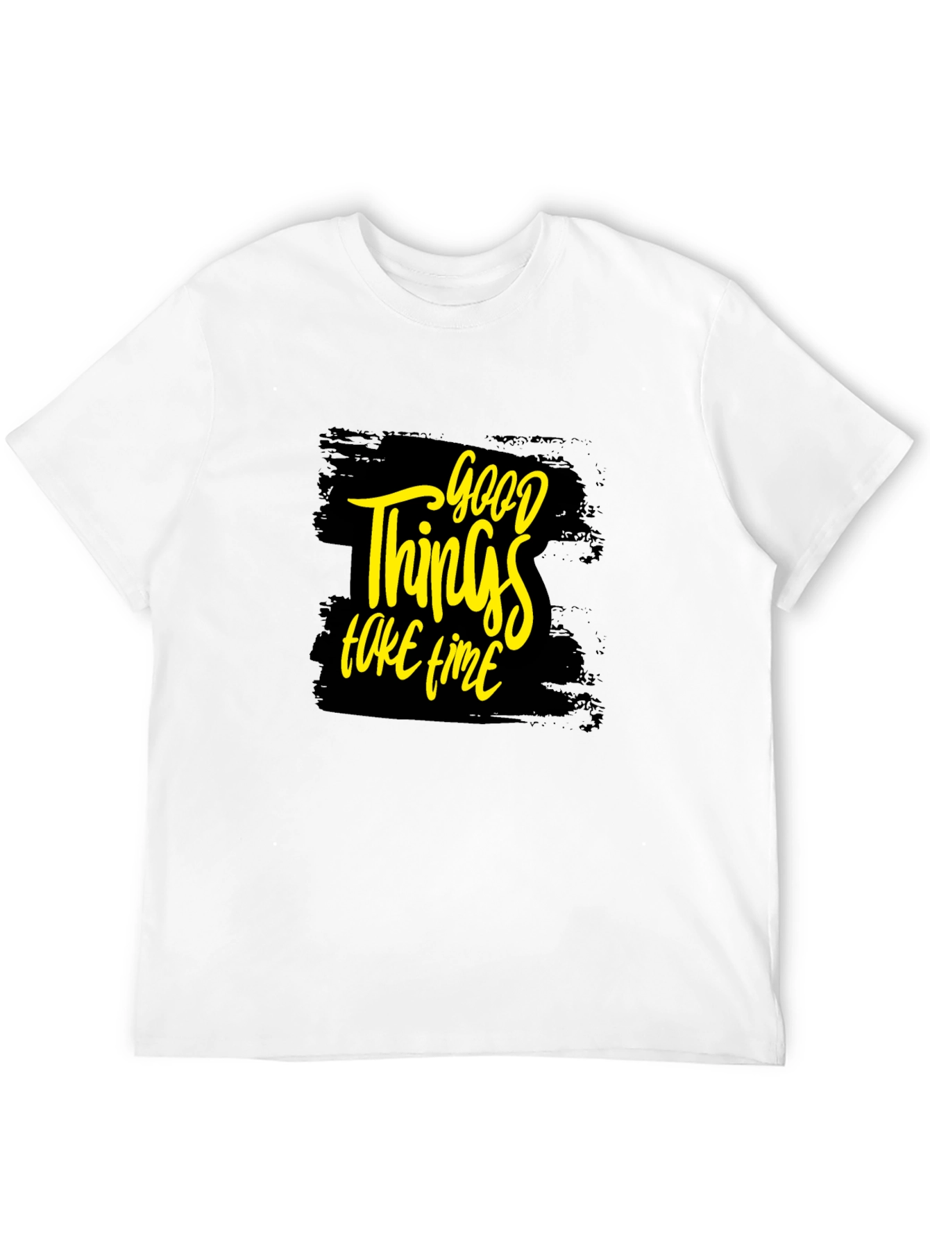 Black Good Things Take Time T-Shirt - Black view 12