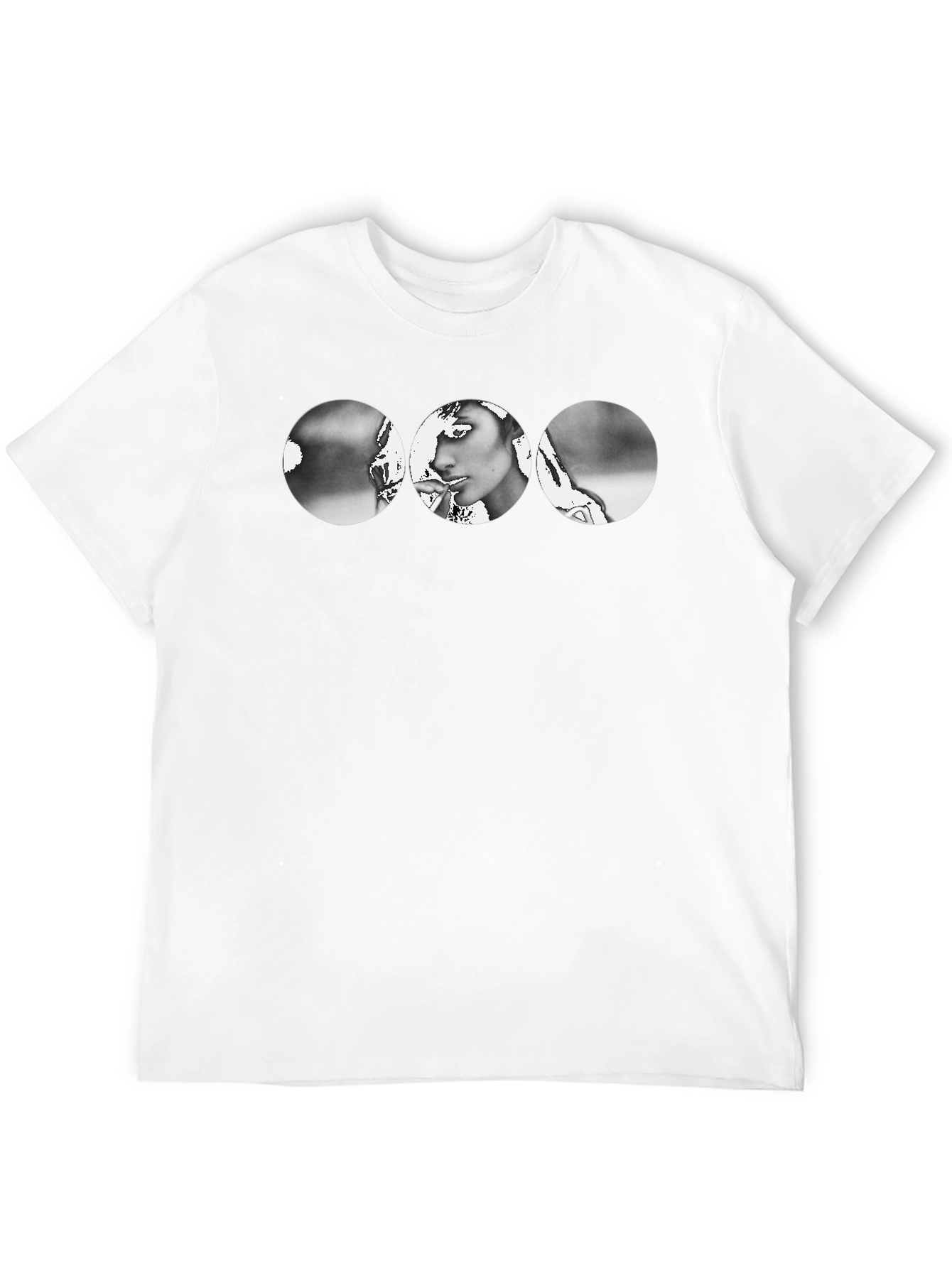 Black Abstract Portrait Graphic Tee - Black Cotton Blend view 12