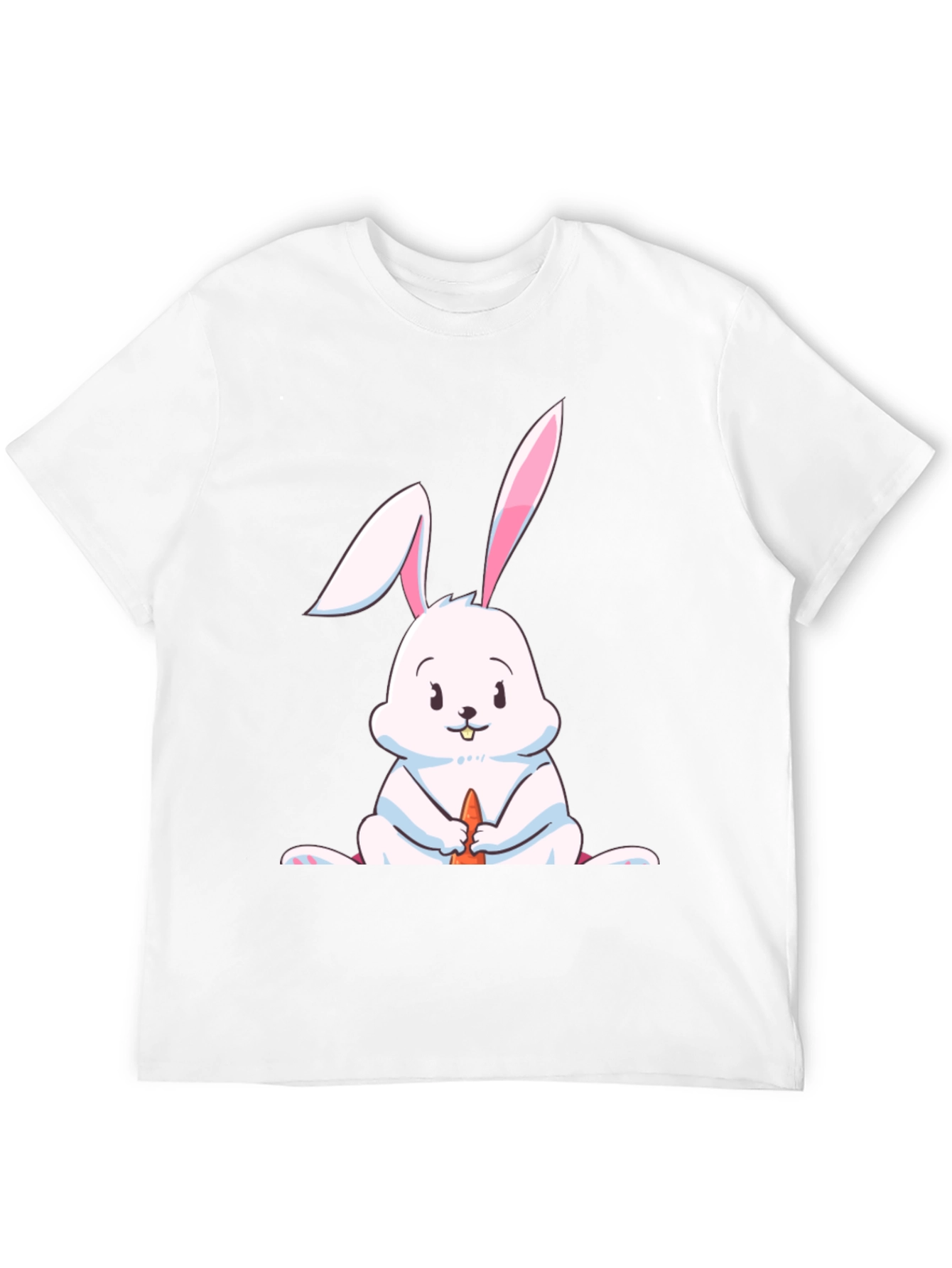 Black Cute Rabbit Graphic Tee - Black Cotton Blend view 12