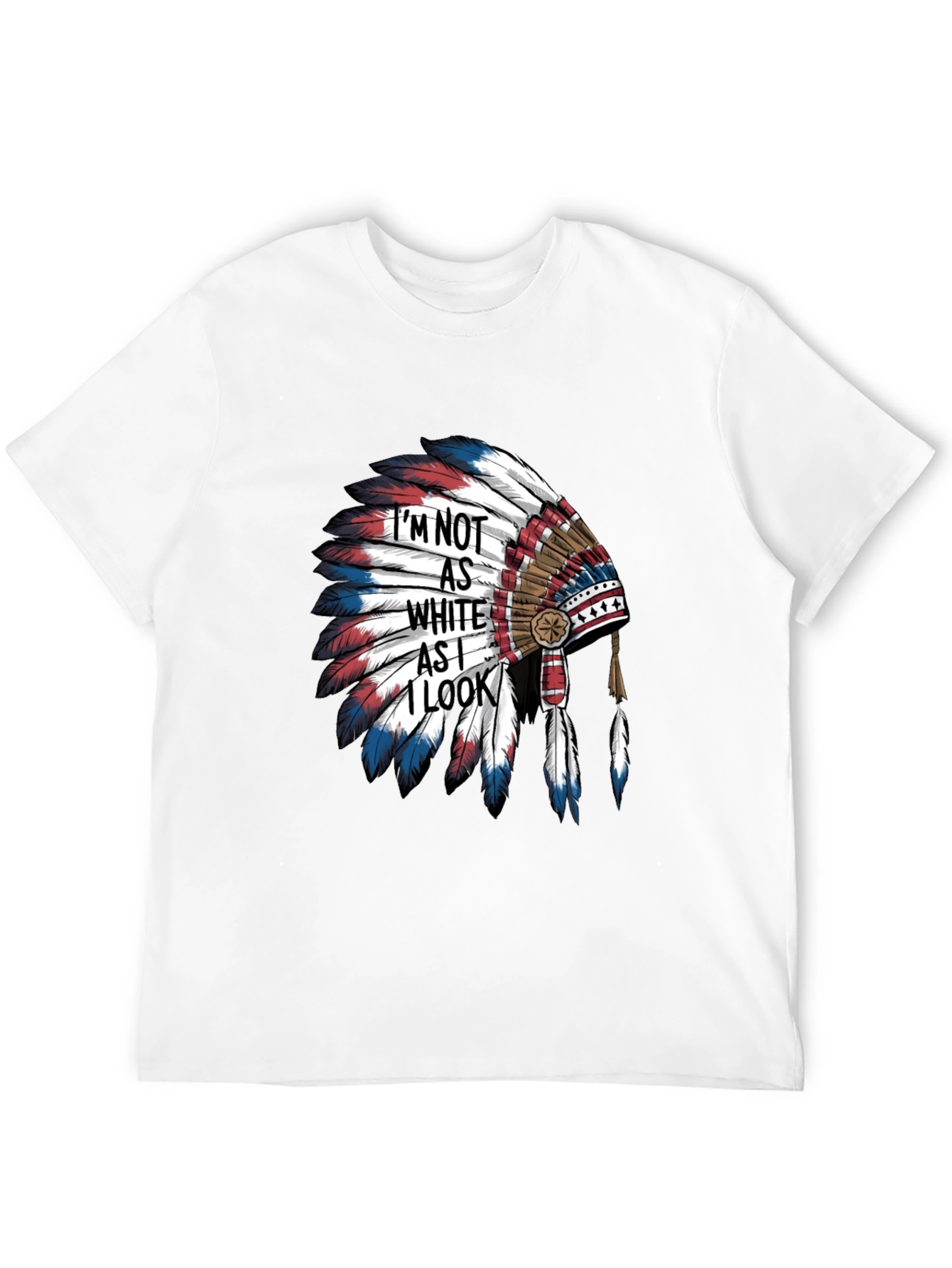 Black Native American Headdress Graphic Tee view 12