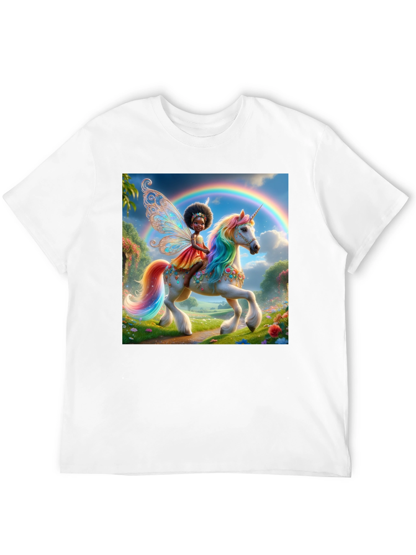 Black Unicorn Fairy Graphic Tee - Black view 12