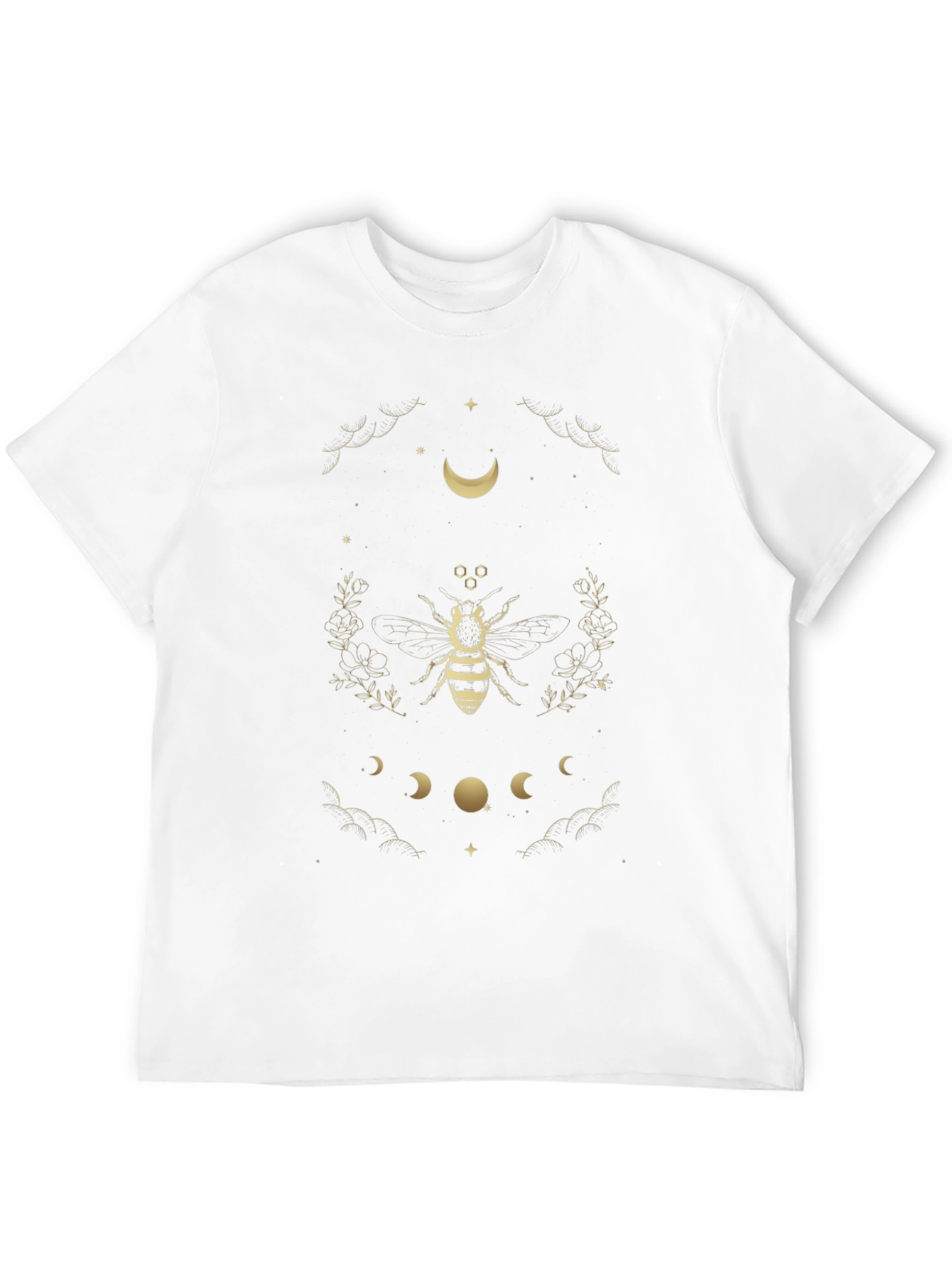Black Celestial Bee Graphic Tee - Black Cotton T-Shirt view 12