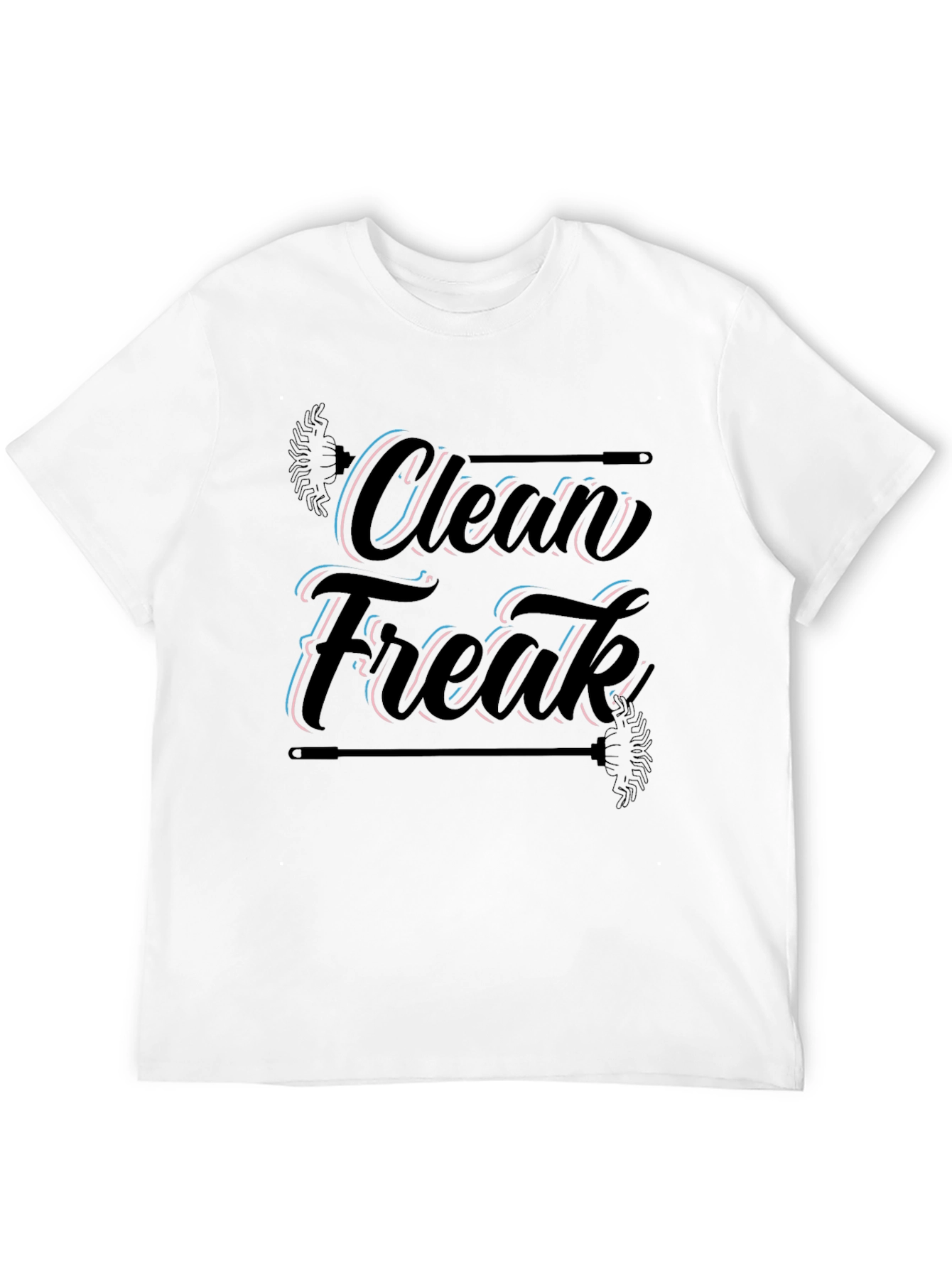 Black Clean Freak Graphic Tee - Black Cotton Blend view 12