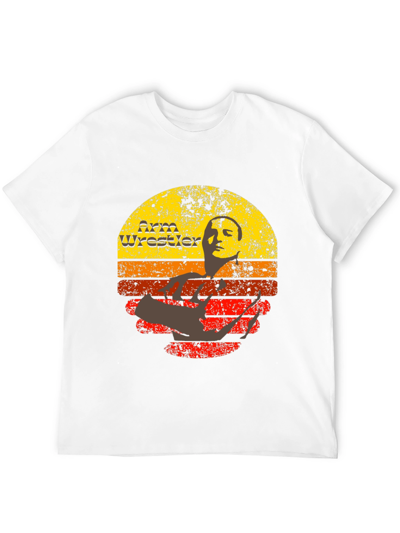 Black Retro Arm Wrestler Graphic T-Shirt view 12