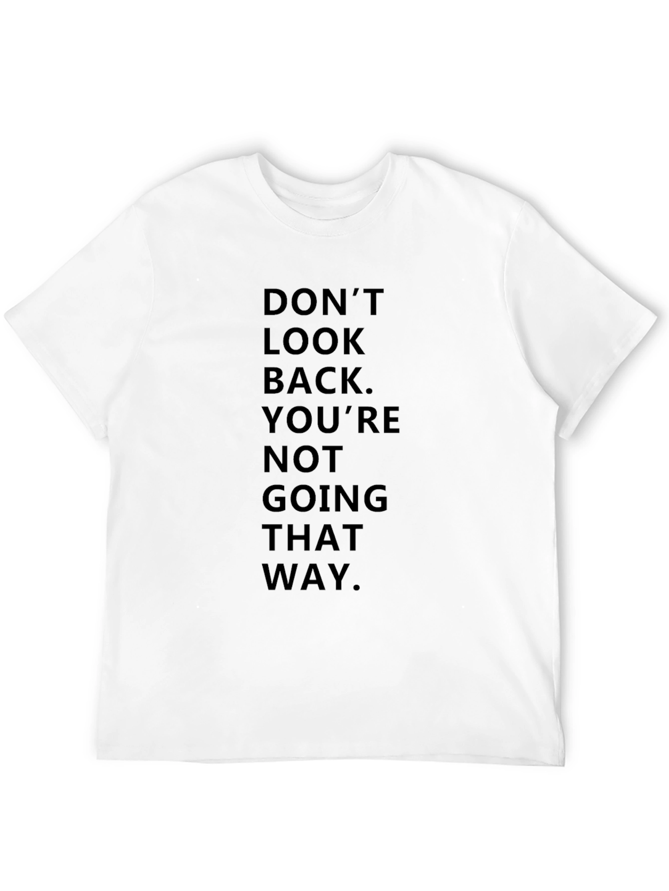 Black Men's Black T-Shirt: Don't Look Back view 12