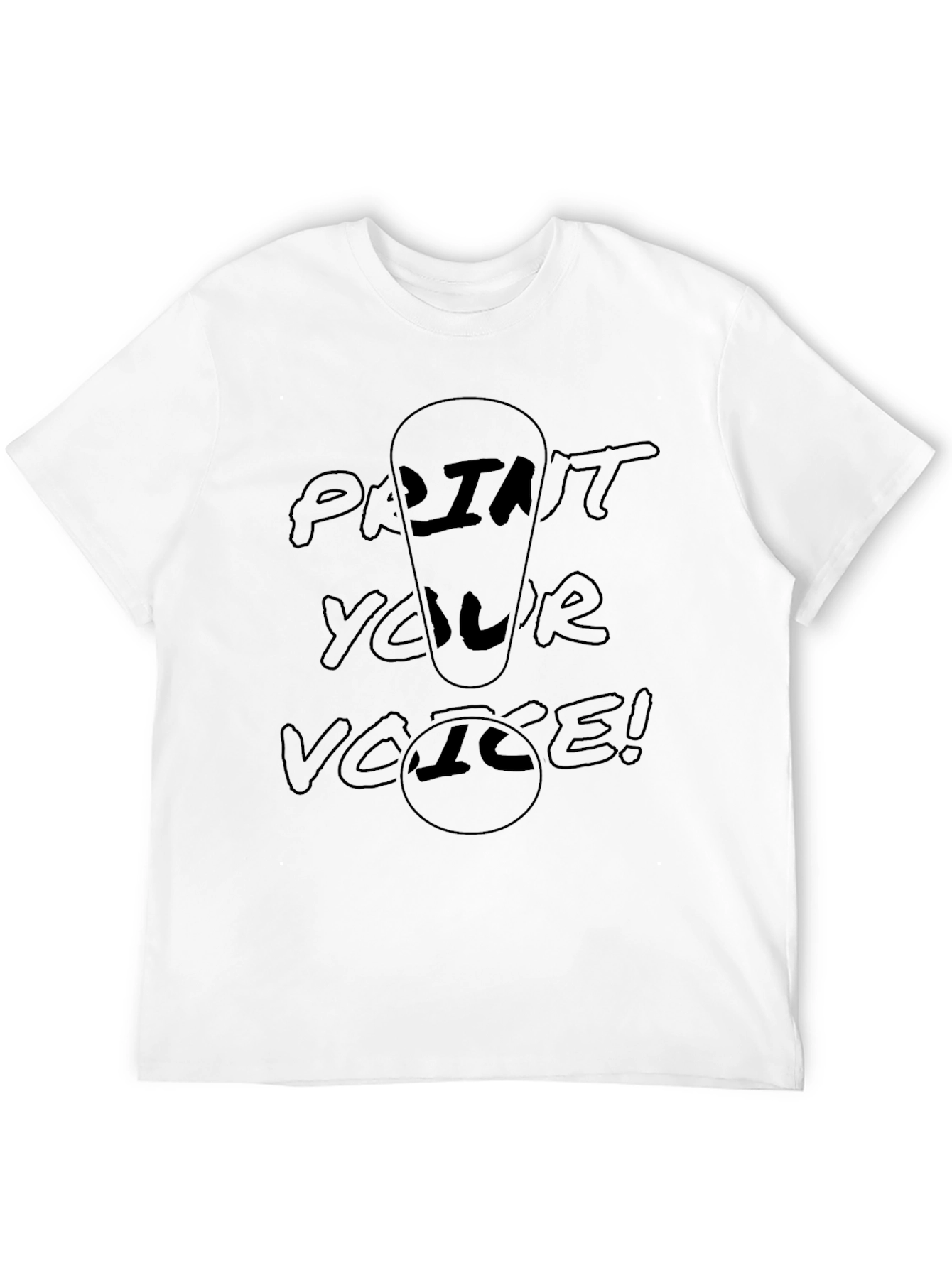 Black Print Your Voice Black T-Shirt view 12