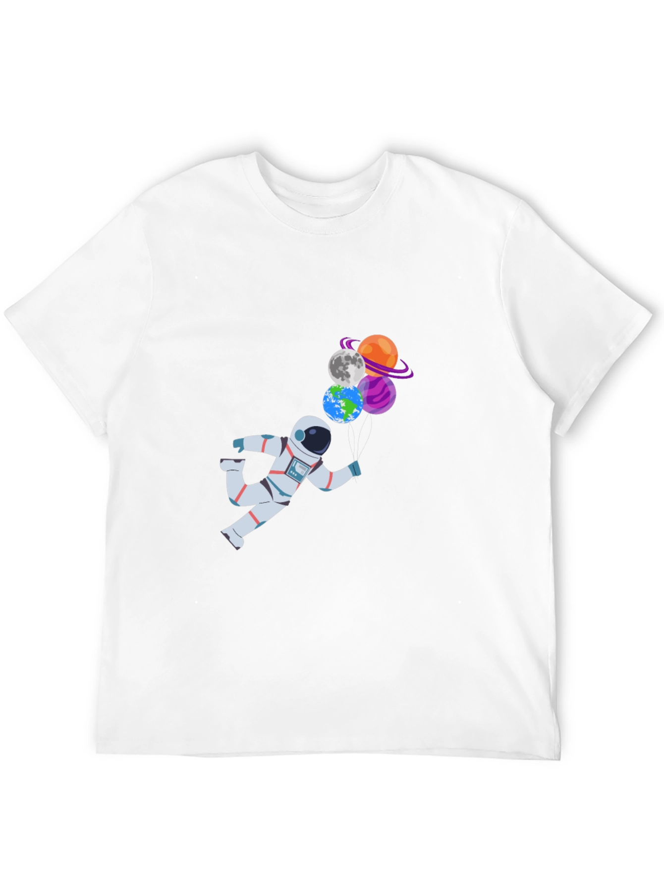 Black Astronaut & Planet Balloons Graphic T-Shirt view 12